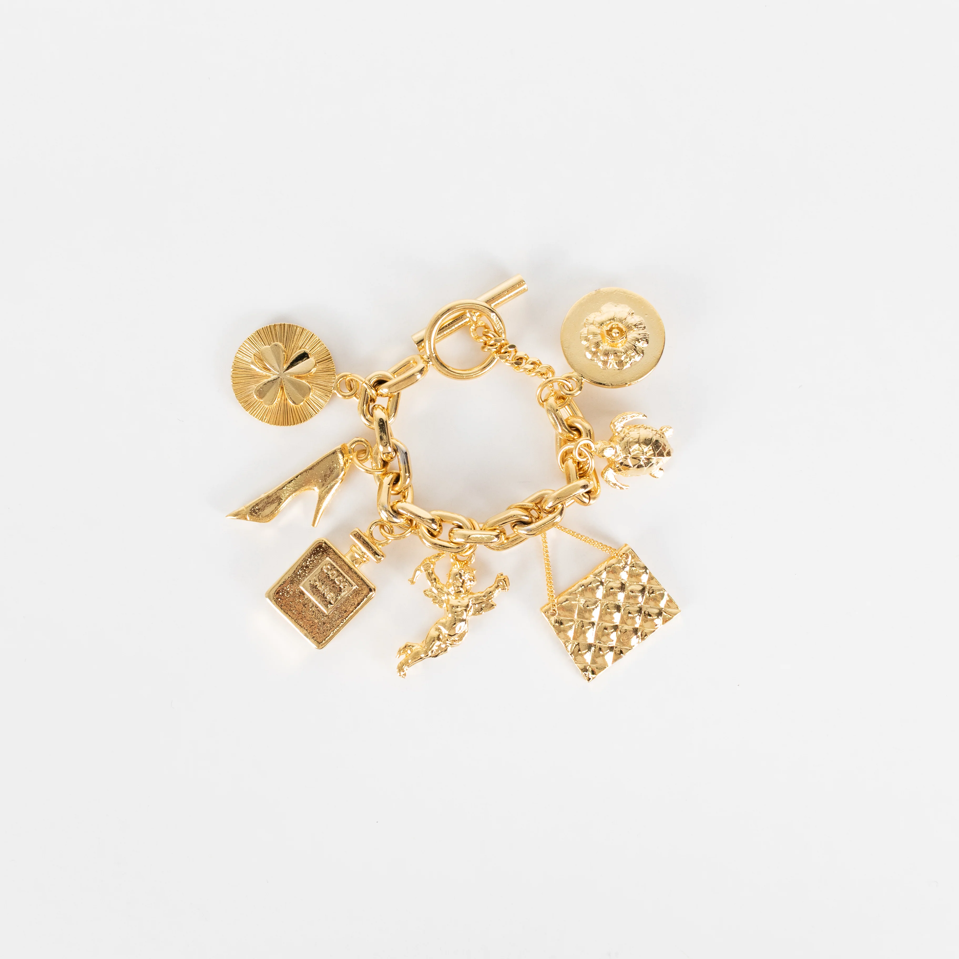 Chanel Gold Chunky Charm Bracelet
