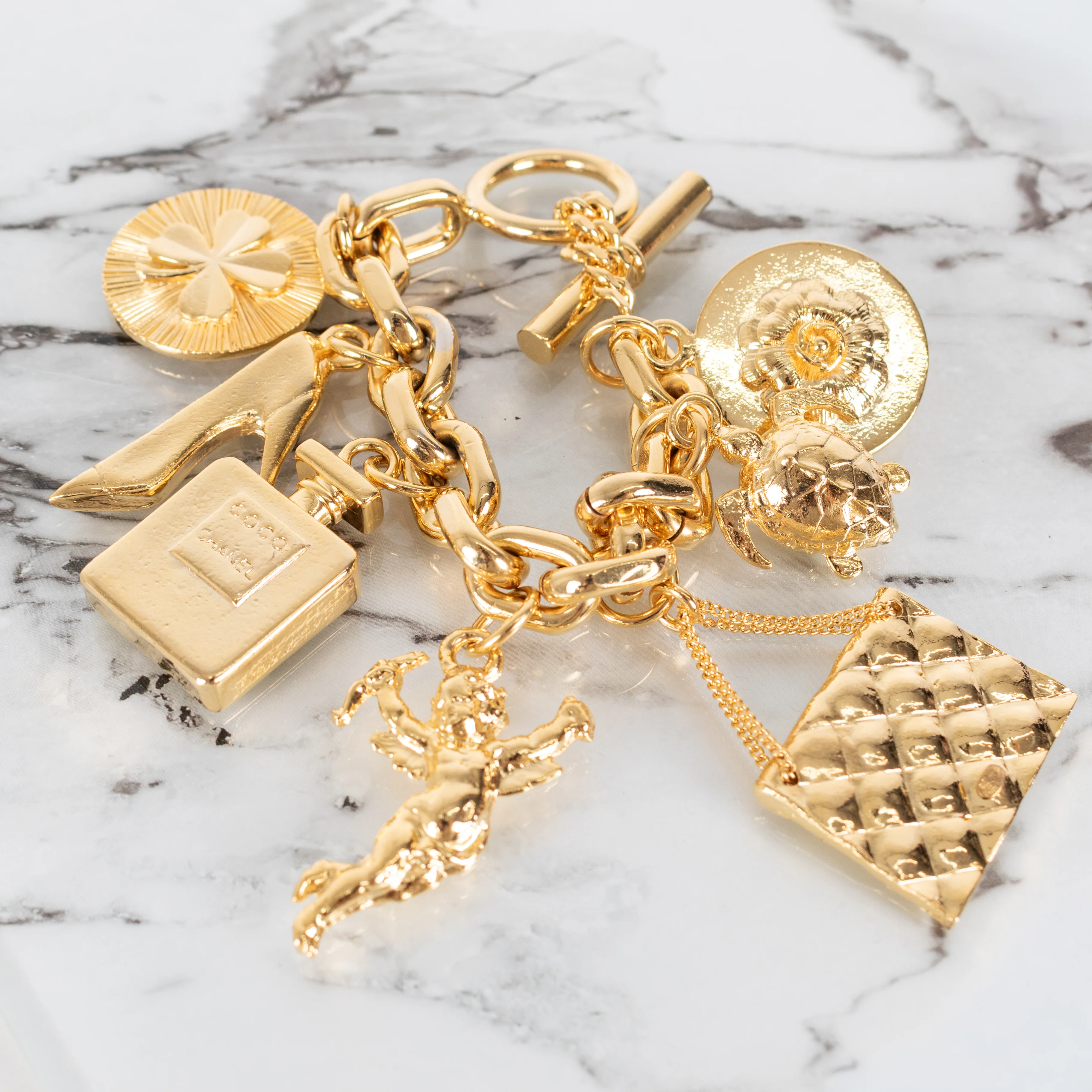 Chanel Gold Chunky Charm Bracelet - Image 3