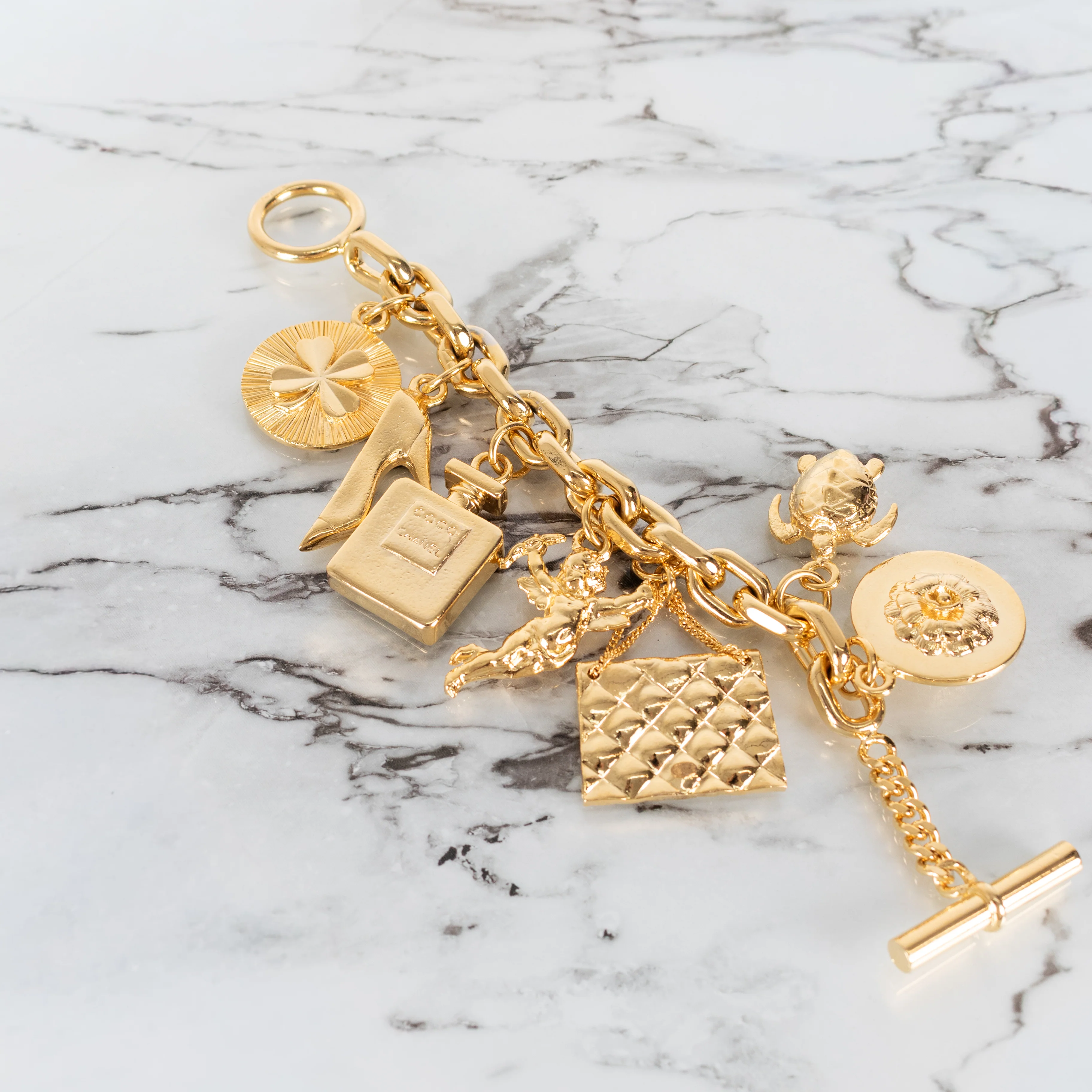 Chanel Gold Chunky Charm Bracelet - Image 5