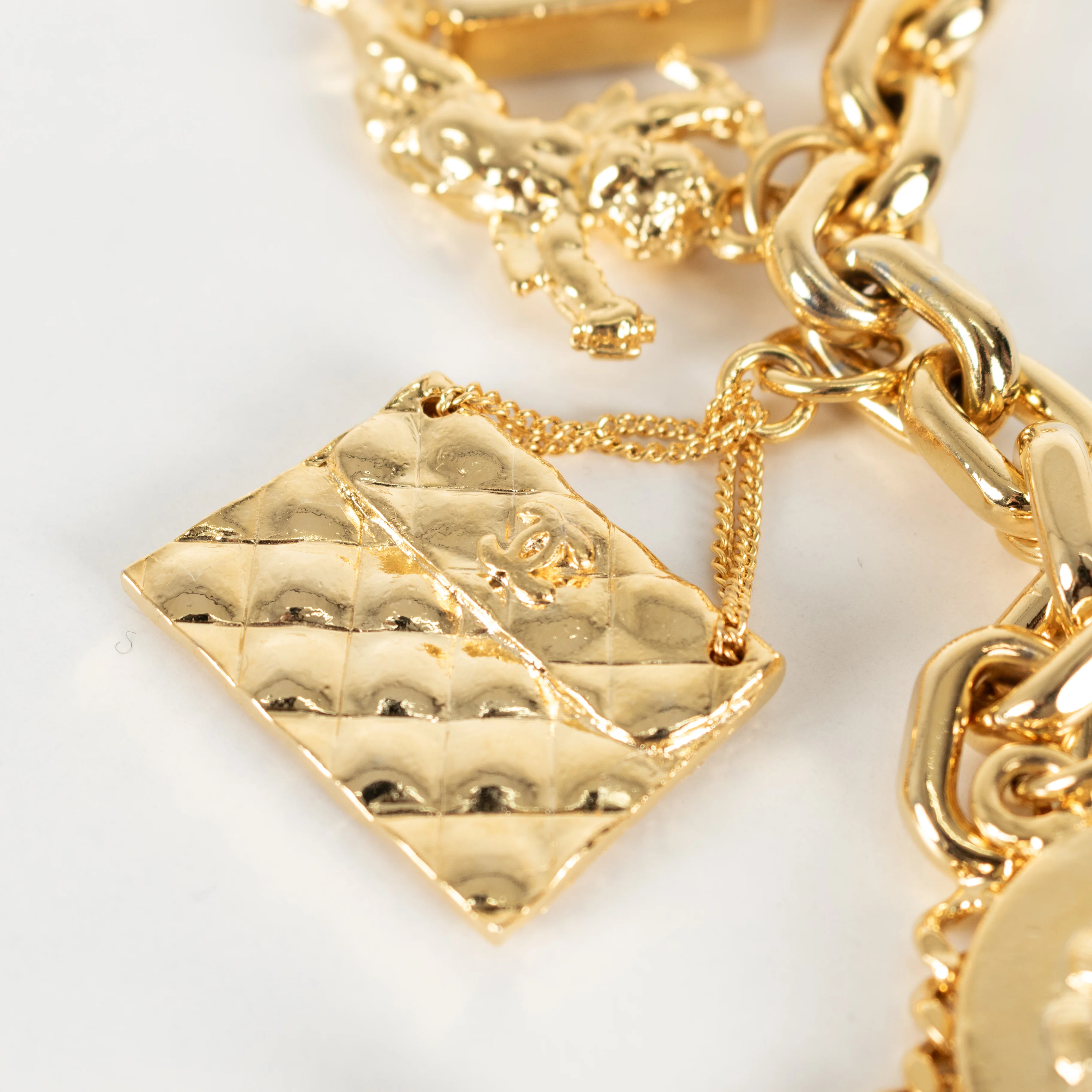 Chanel Gold Chunky Charm Bracelet - Image 9