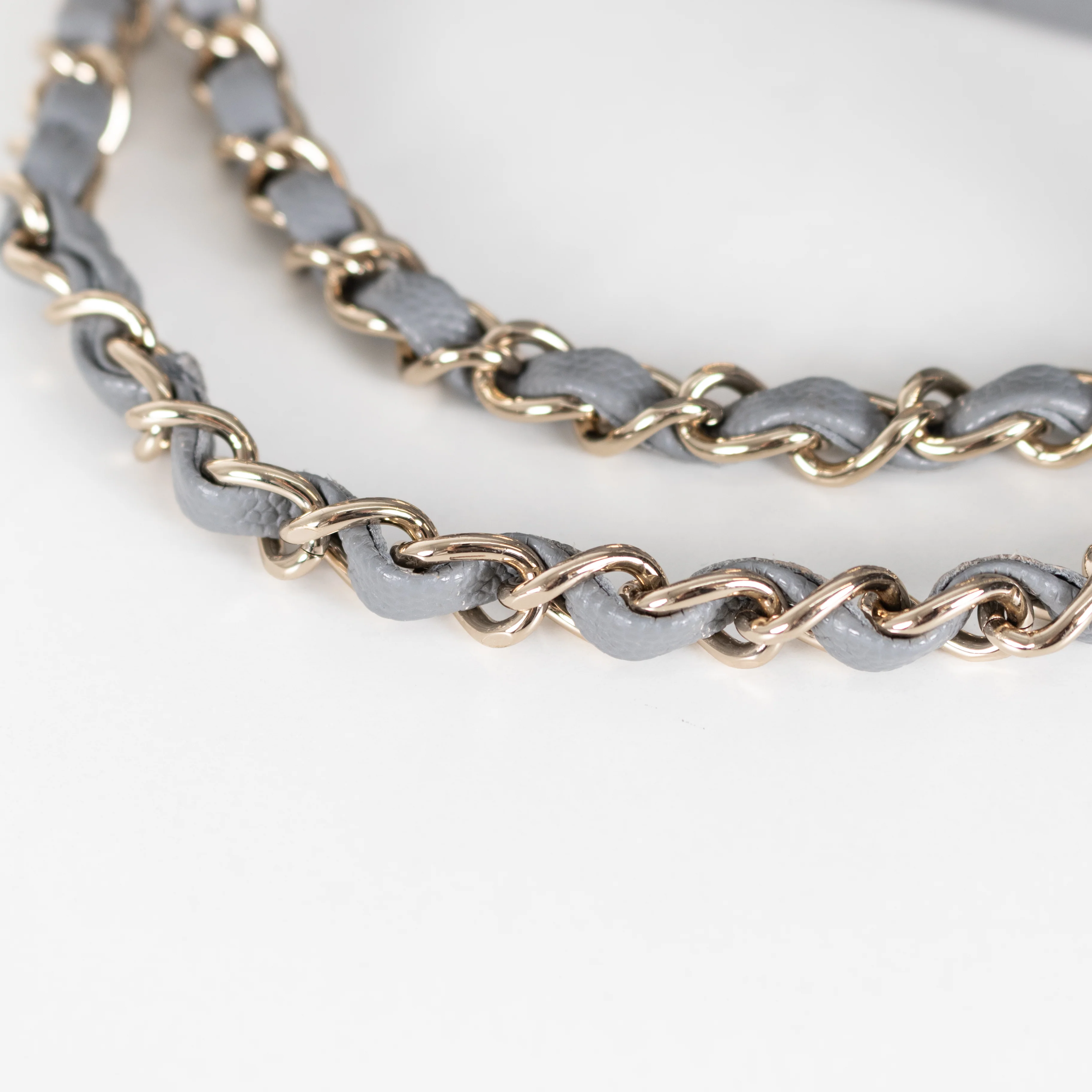 Chanel Grey Caviar Leather Champagne Gold Hardware Medium Double Flap Bag - Image 14