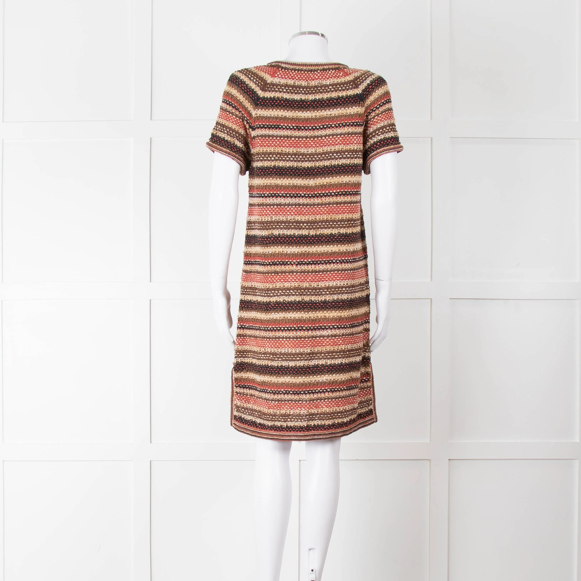 Chanel Knitted Short Sleeve Dress with Owl Logo Buttons - Image 5