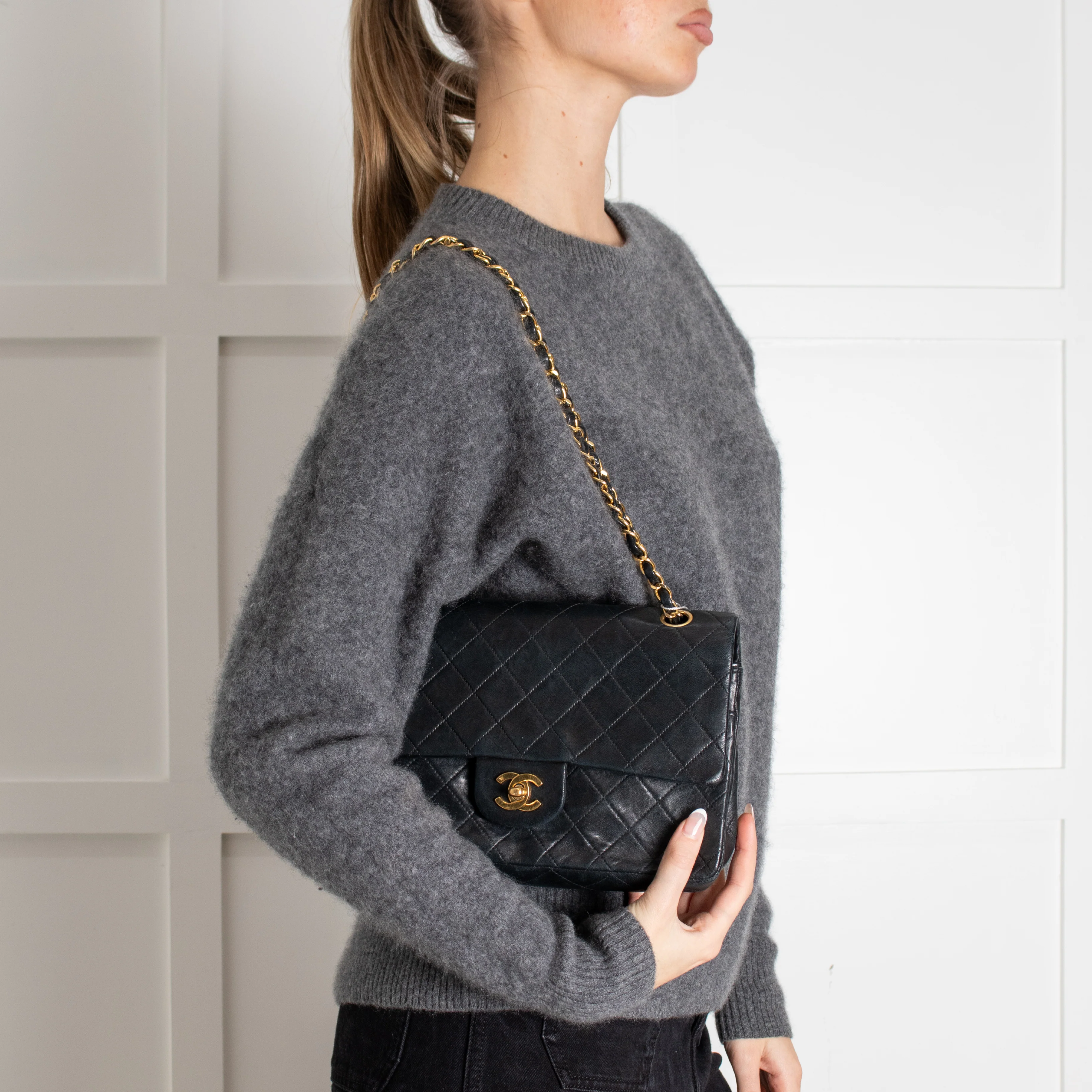Chanel Medium Black Vintage Classic Flap - Image 4