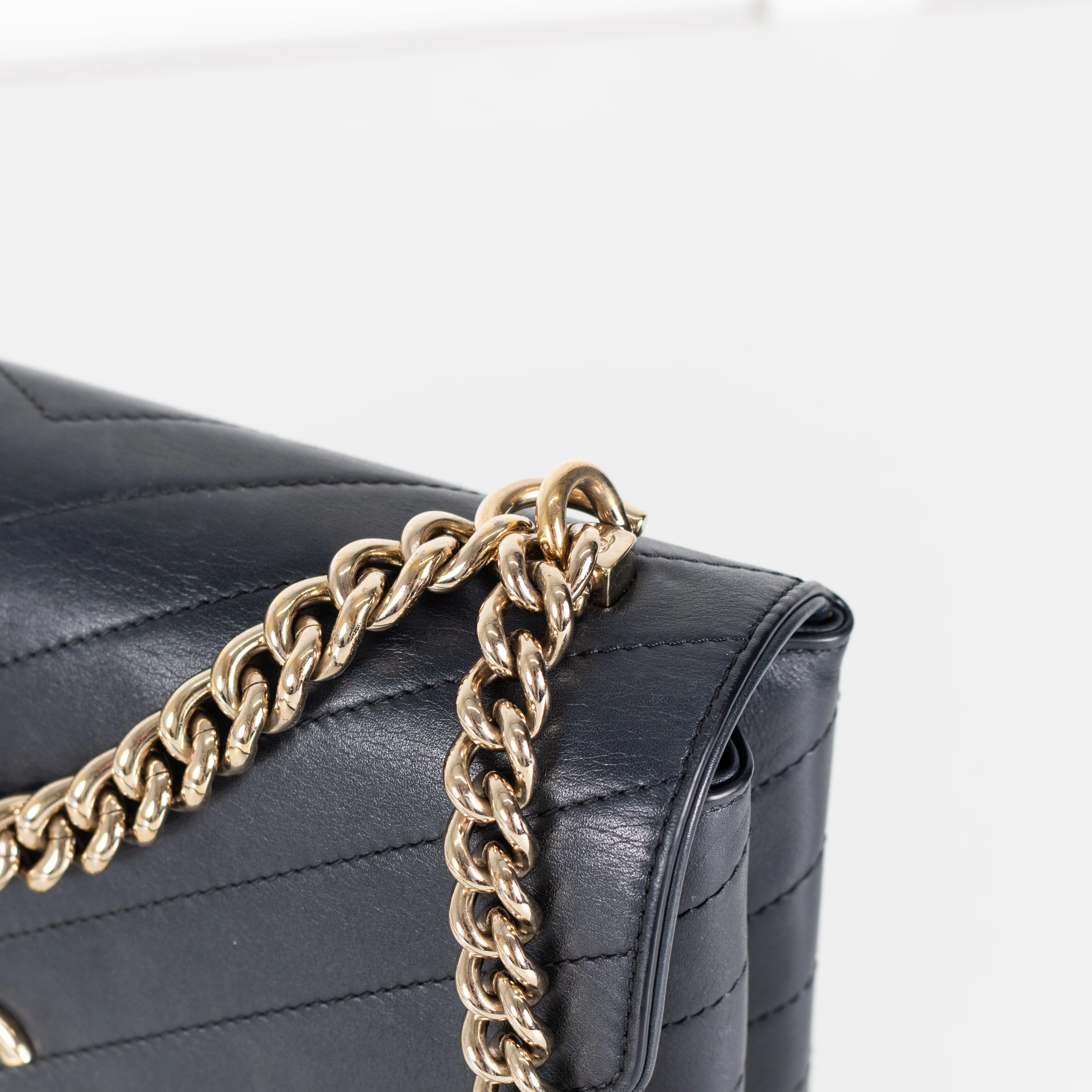 Chanel Navy Chevron Flap Crossbody Bag - Image 11