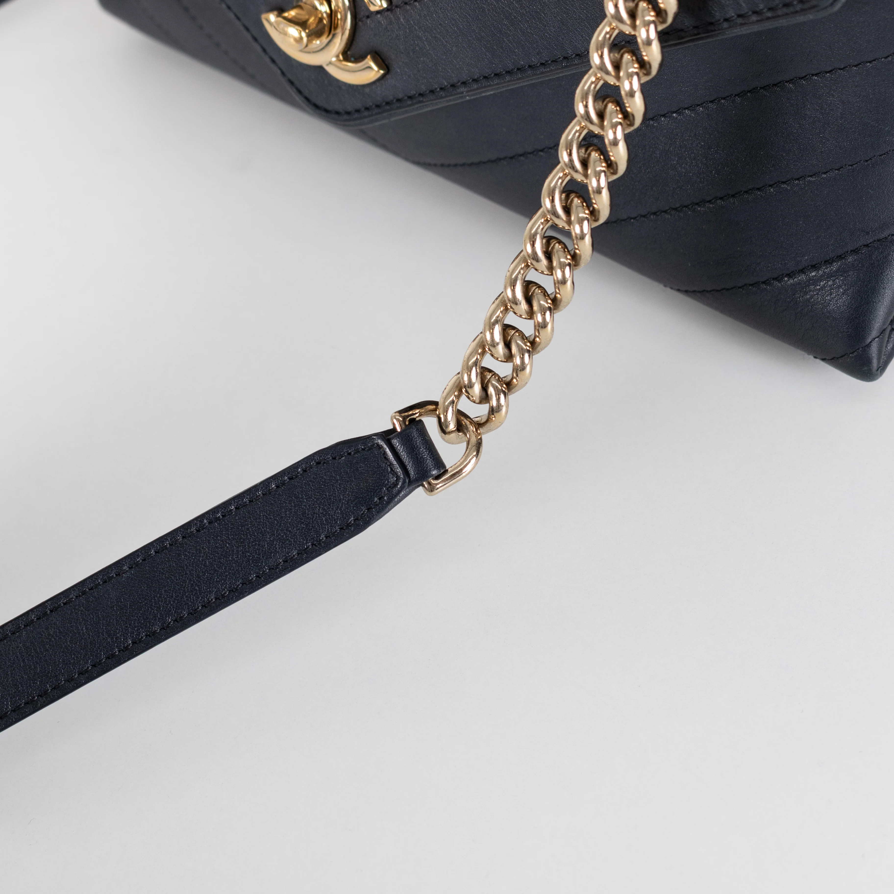 Chanel Navy Chevron Flap Crossbody Bag - Image 14