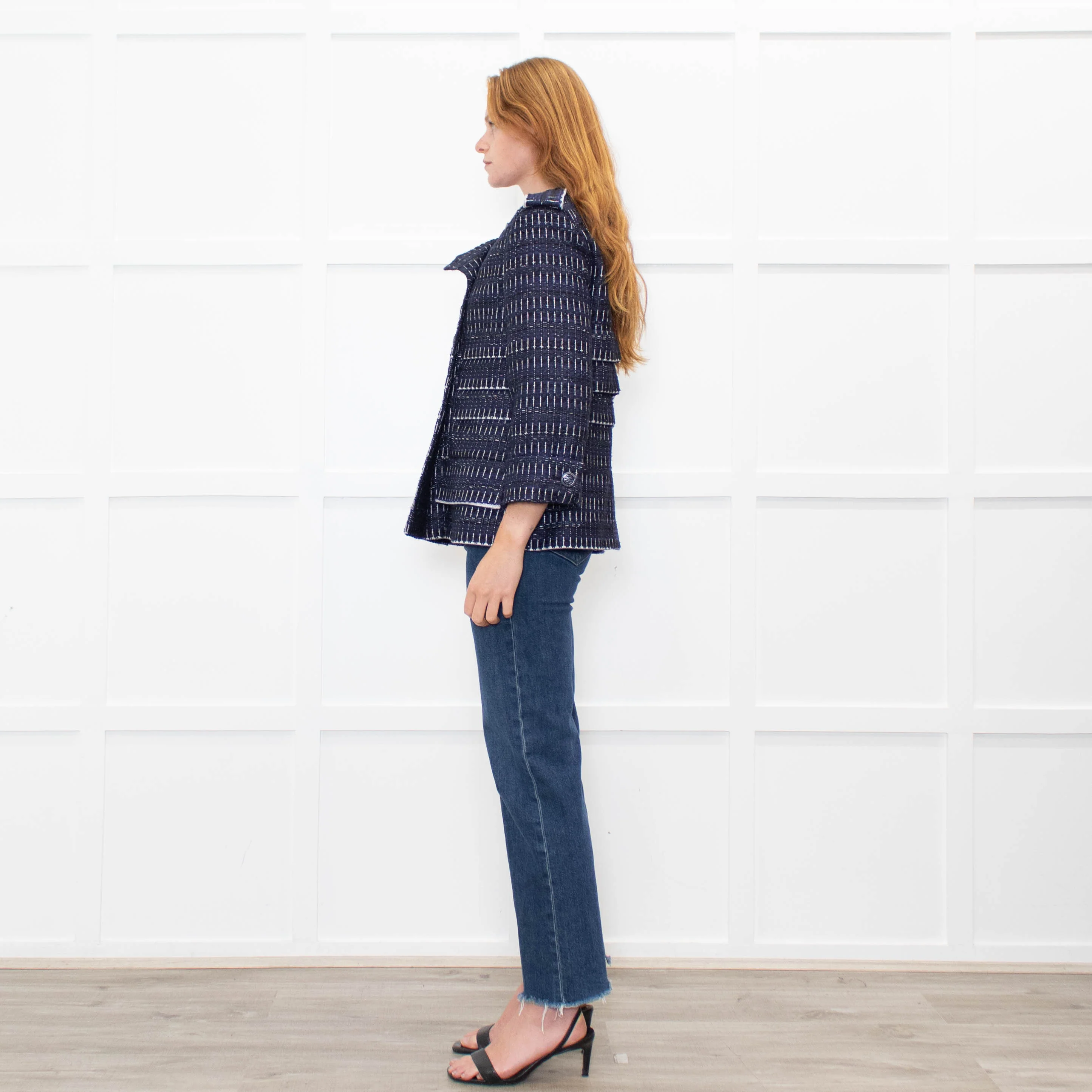 Chanel Navy White Fantasy Tweed Jacket - Image 4