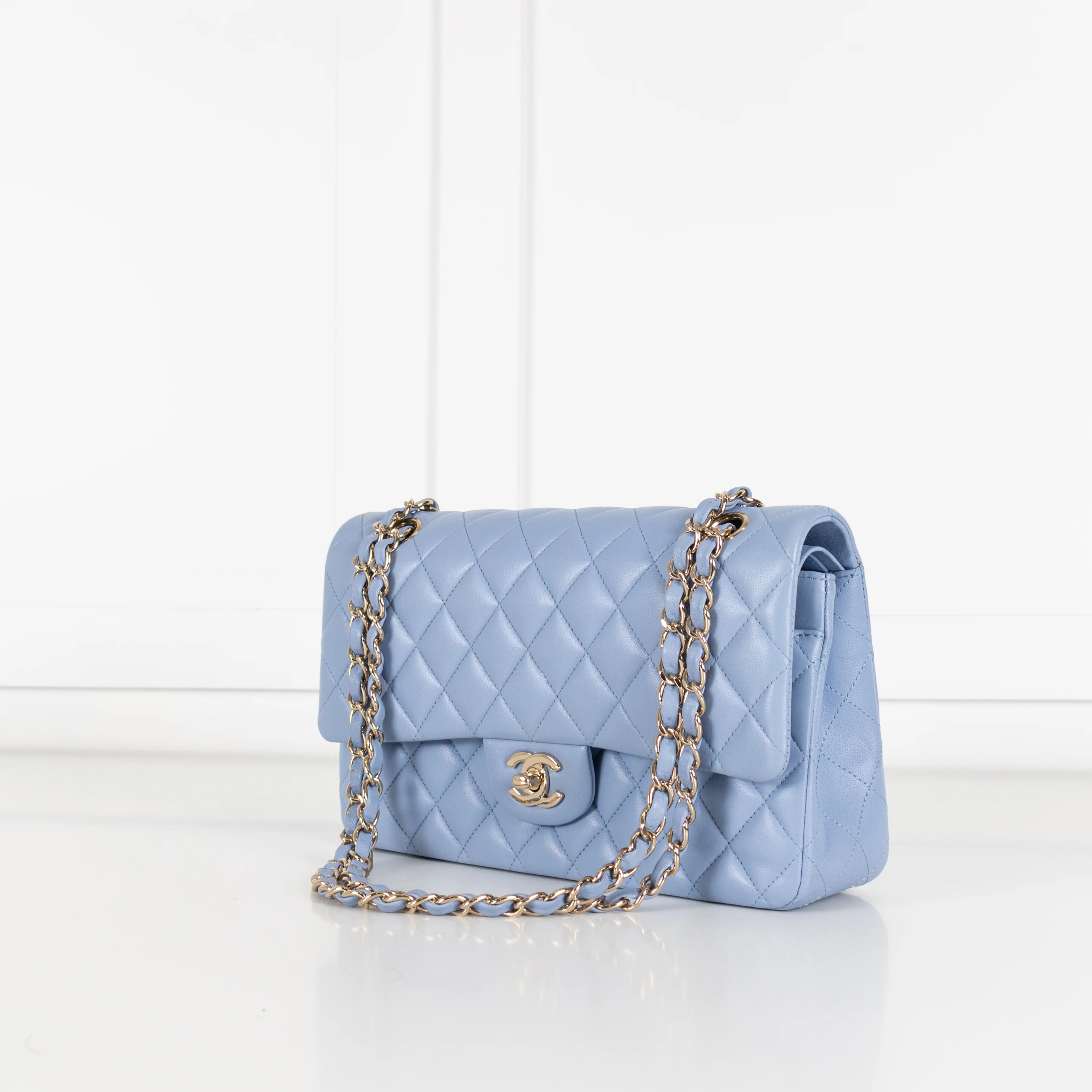 Chanel Pale Blue Lambskin Medium Double Flap Bag - Image 10