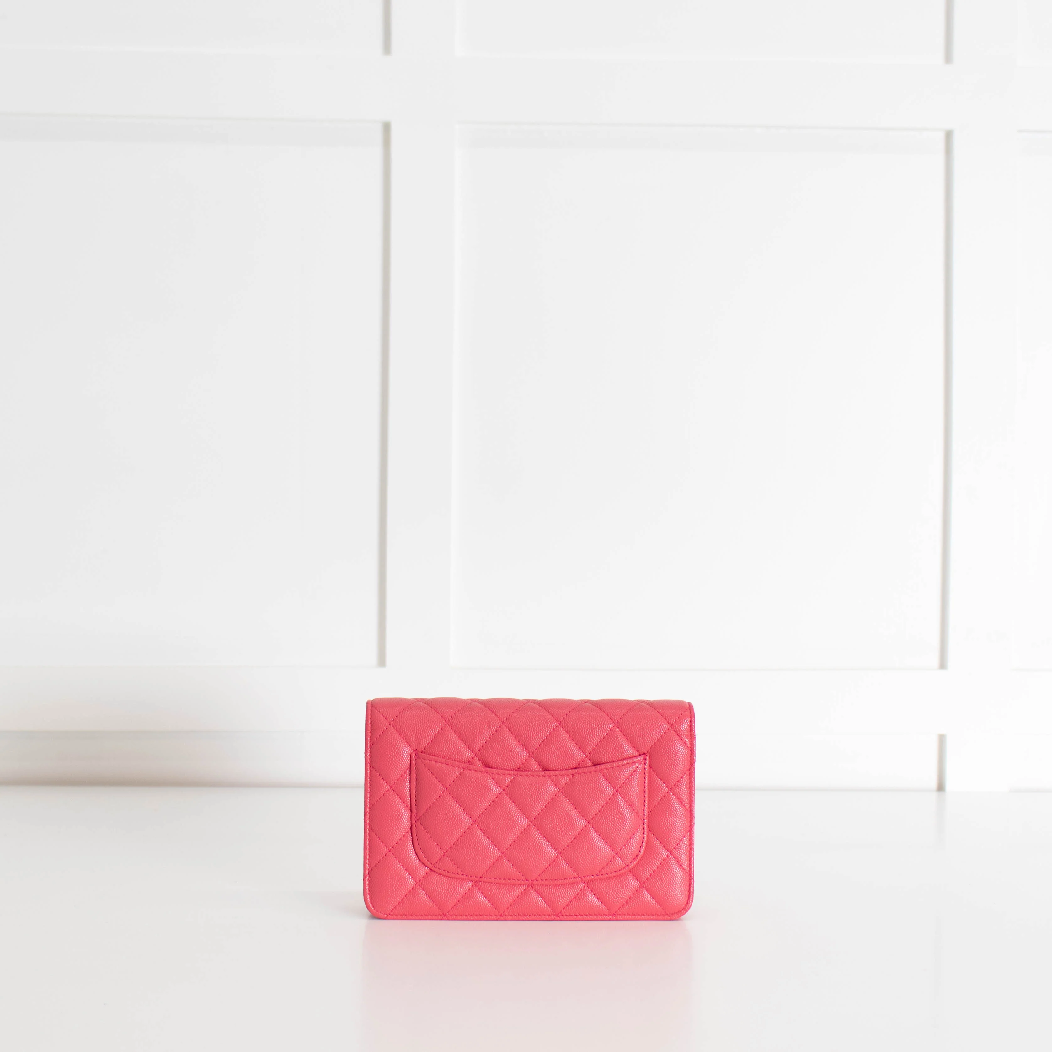 Chanel Pink Caviar Leather Wallet On Chain - Image 10