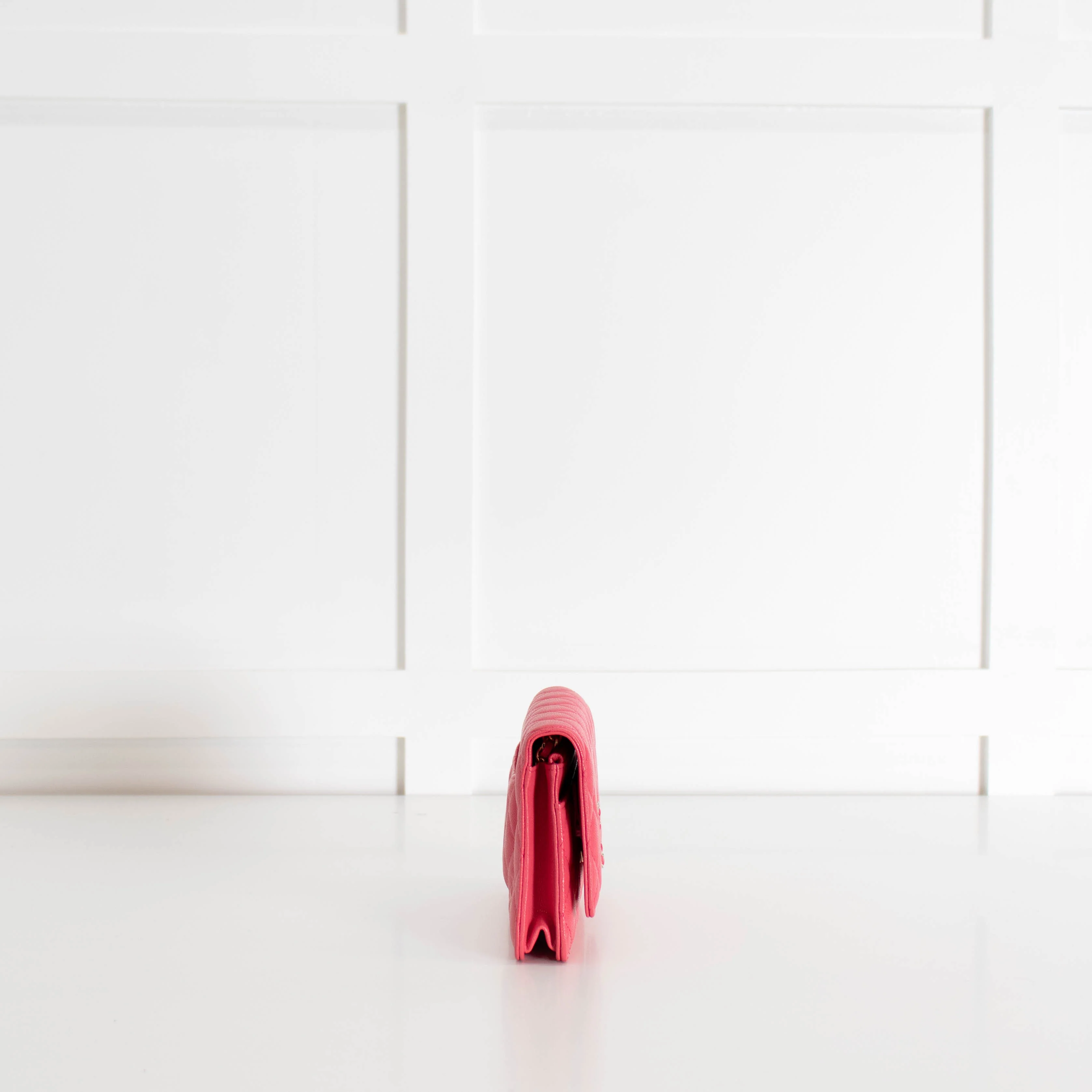 Chanel Pink Caviar Leather Wallet On Chain - Image 8