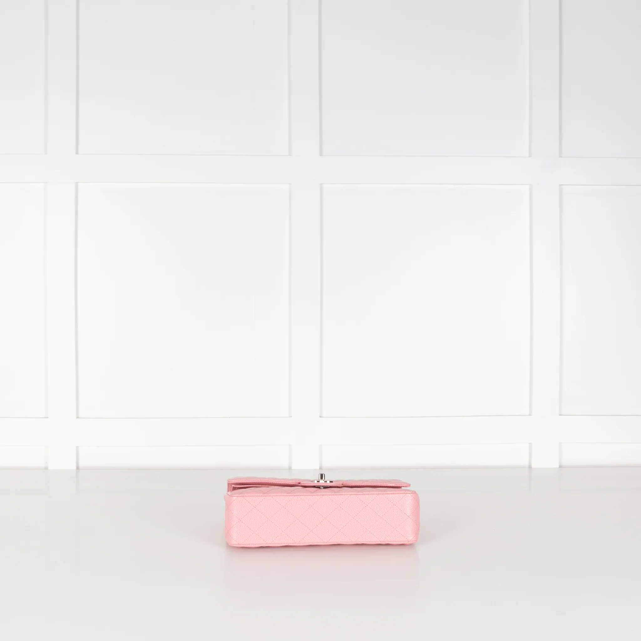 Chanel Pink Caviar Medium Flap Bag with Silver Hardwear - Image 10
