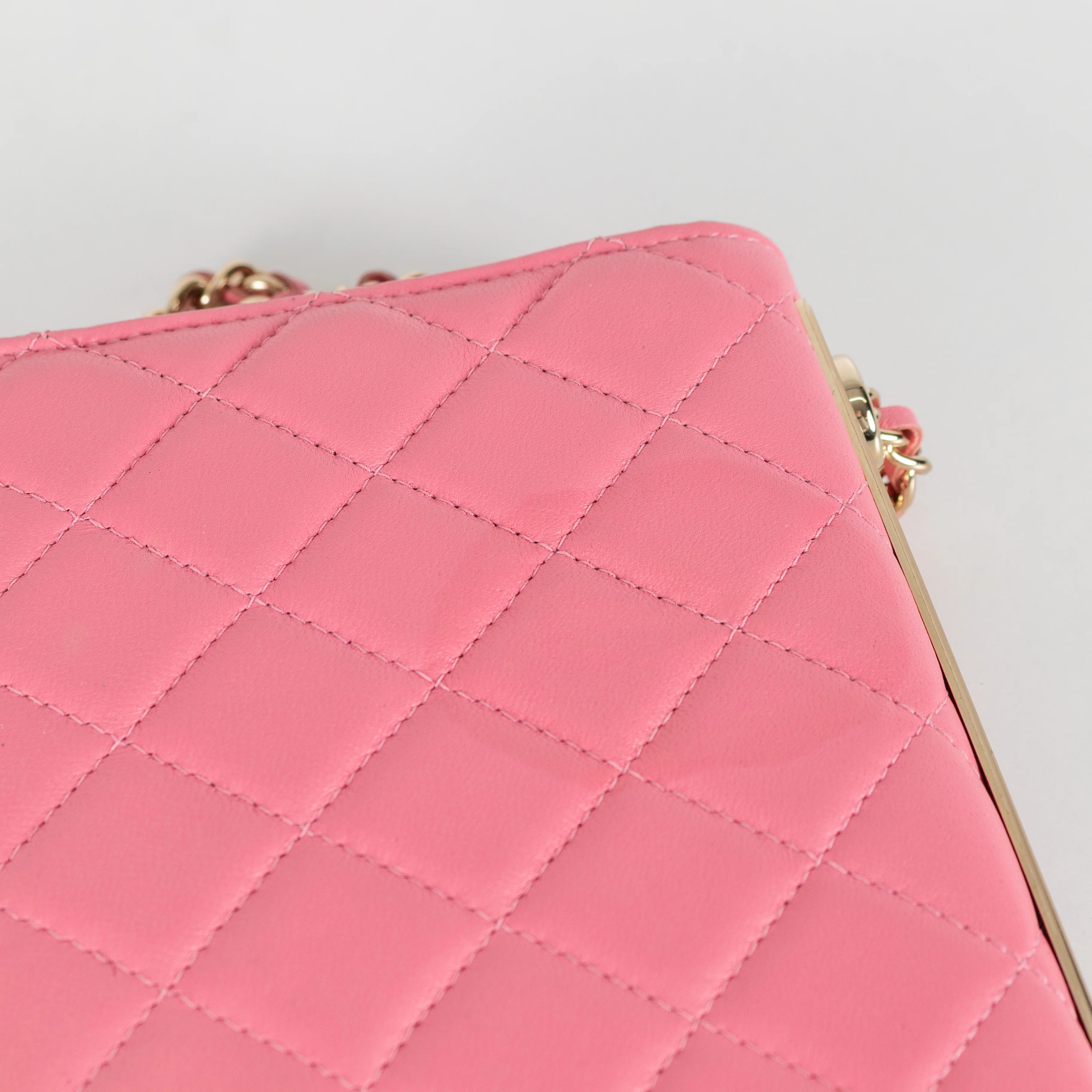 Chanel Pink Lambskin Trendy Wallet On Chain - Image 13