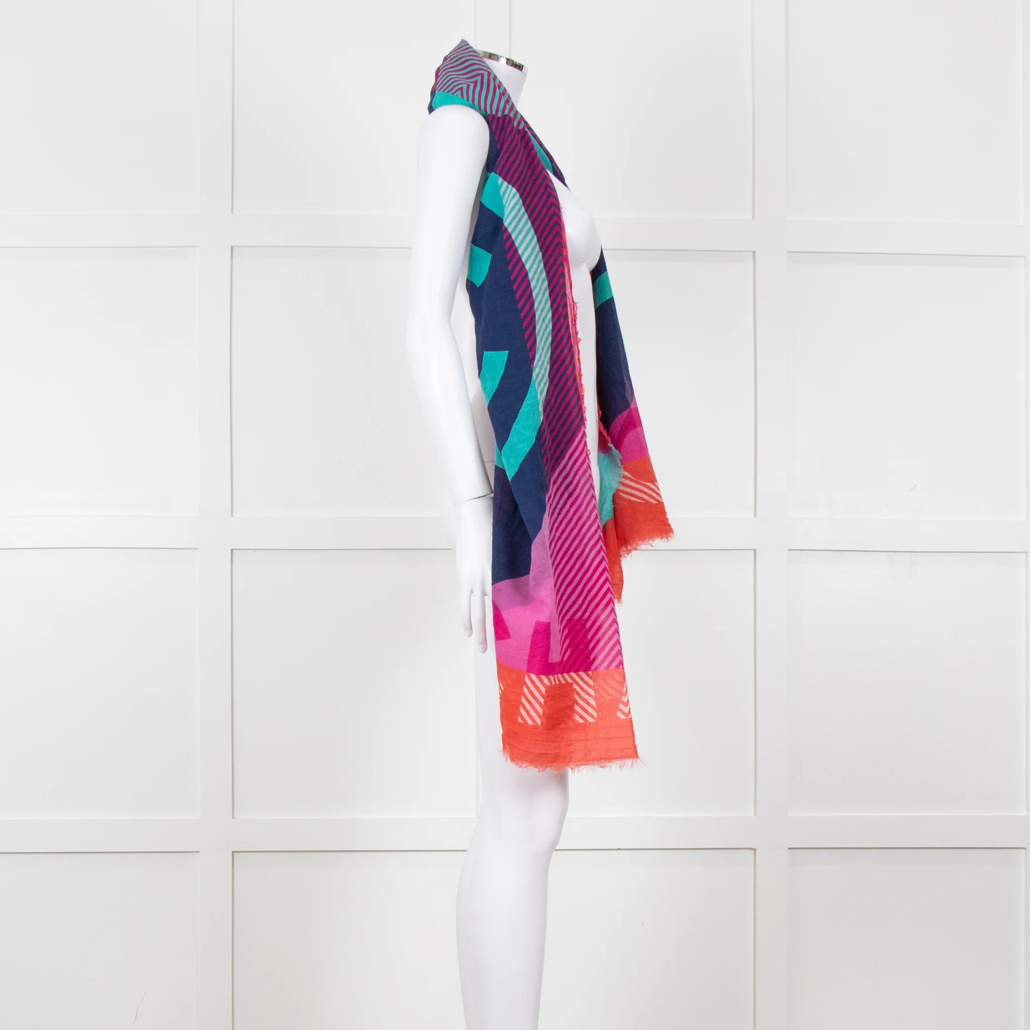 Chanel Pink Orange Purple CC Silk Blend Stole - Image 11