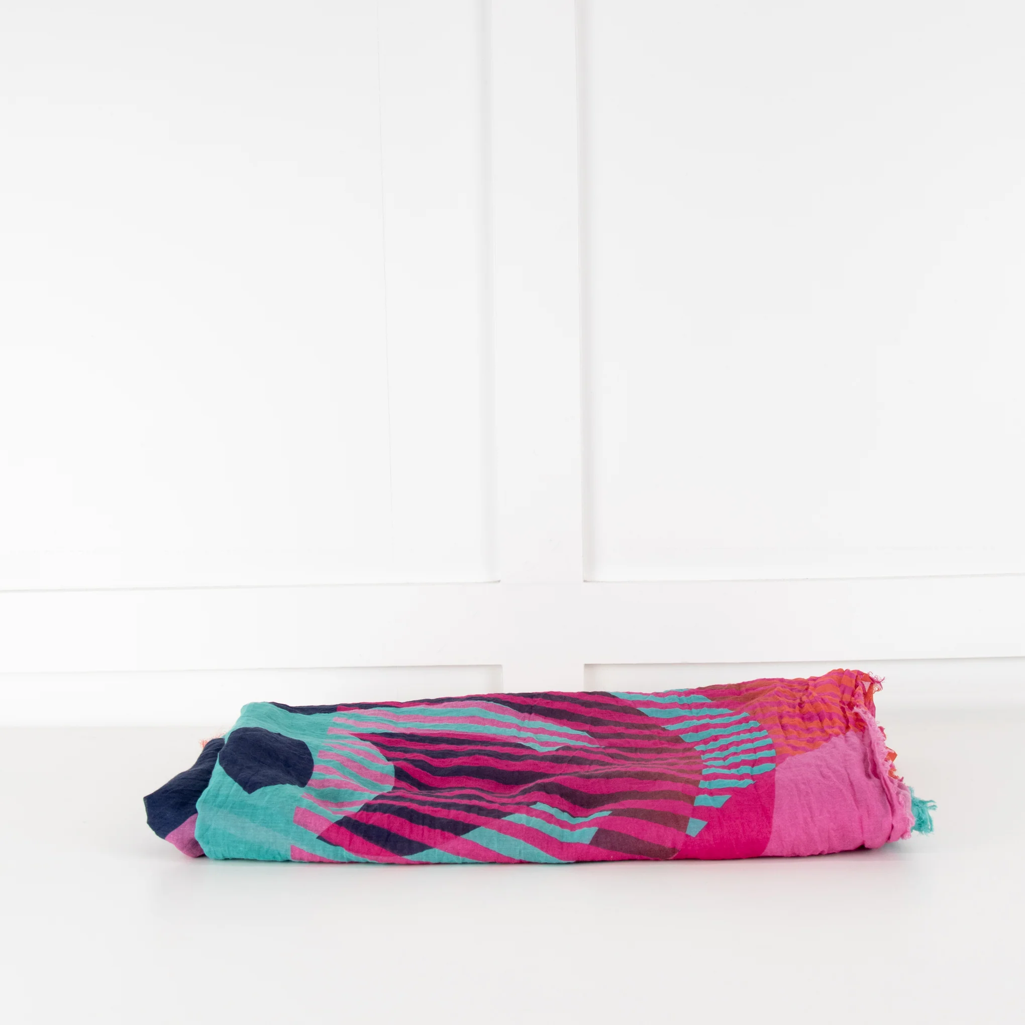 Chanel Pink Orange Purple CC Silk Blend Stole - Image 3