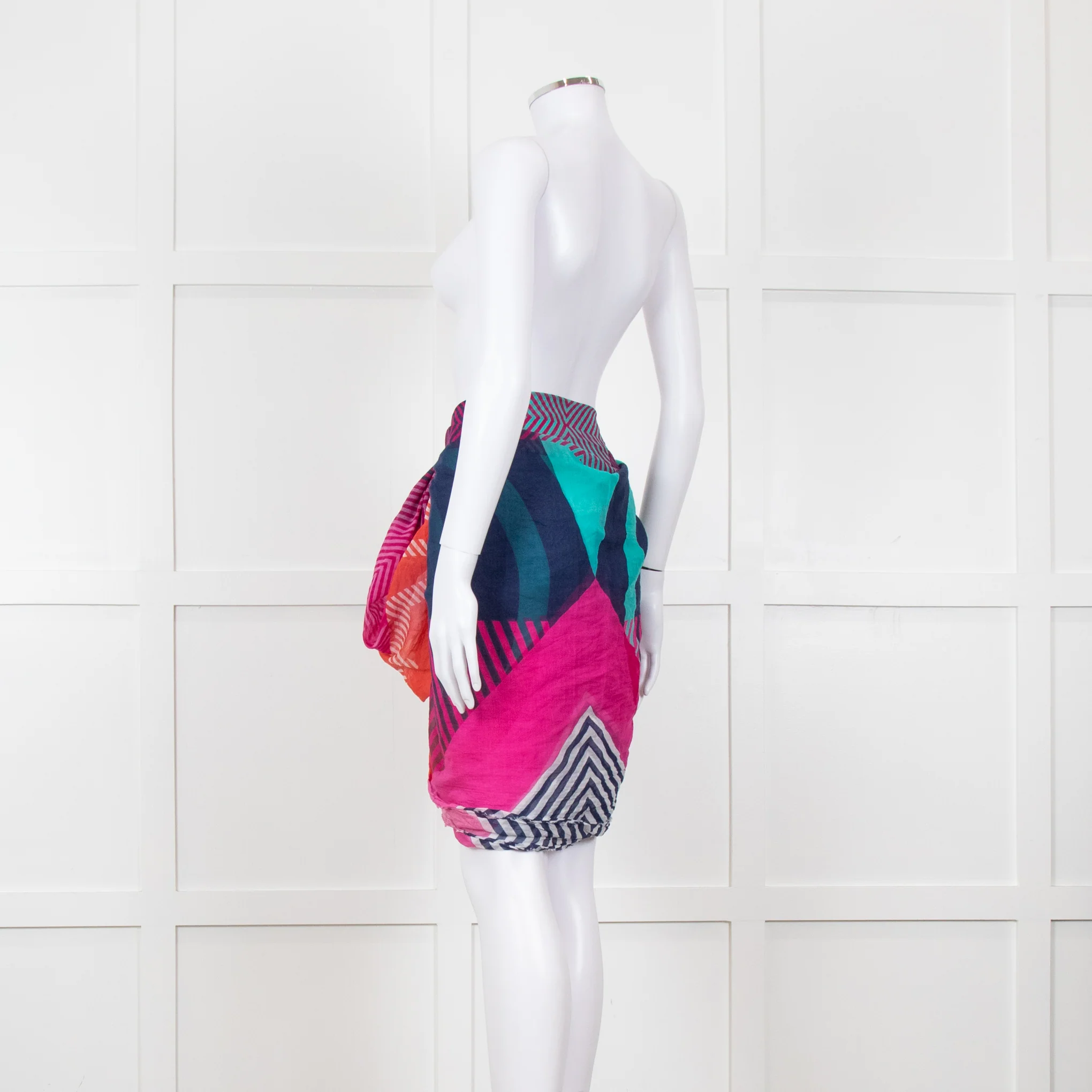 Chanel Pink Orange Purple CC Silk Blend Stole - Image 9