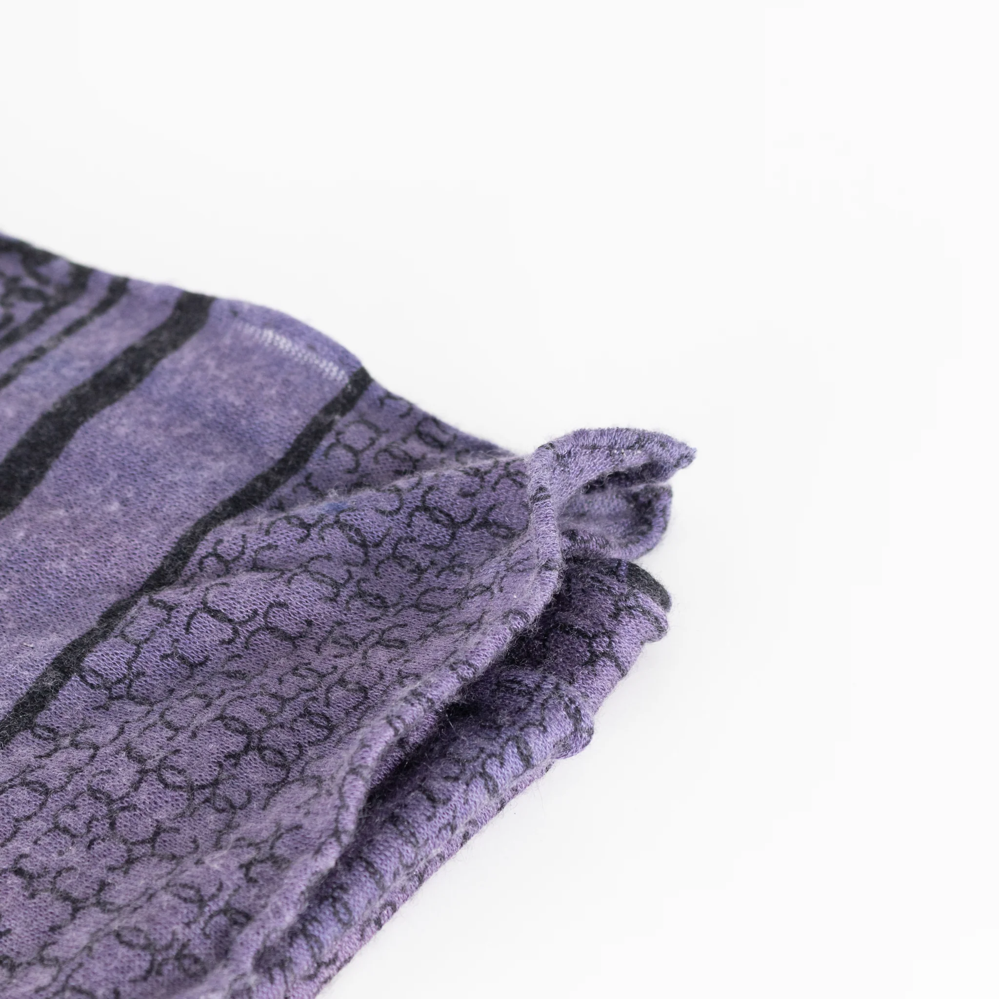Chanel Purple Cashmere and Silk Logo Scarf - Image 5