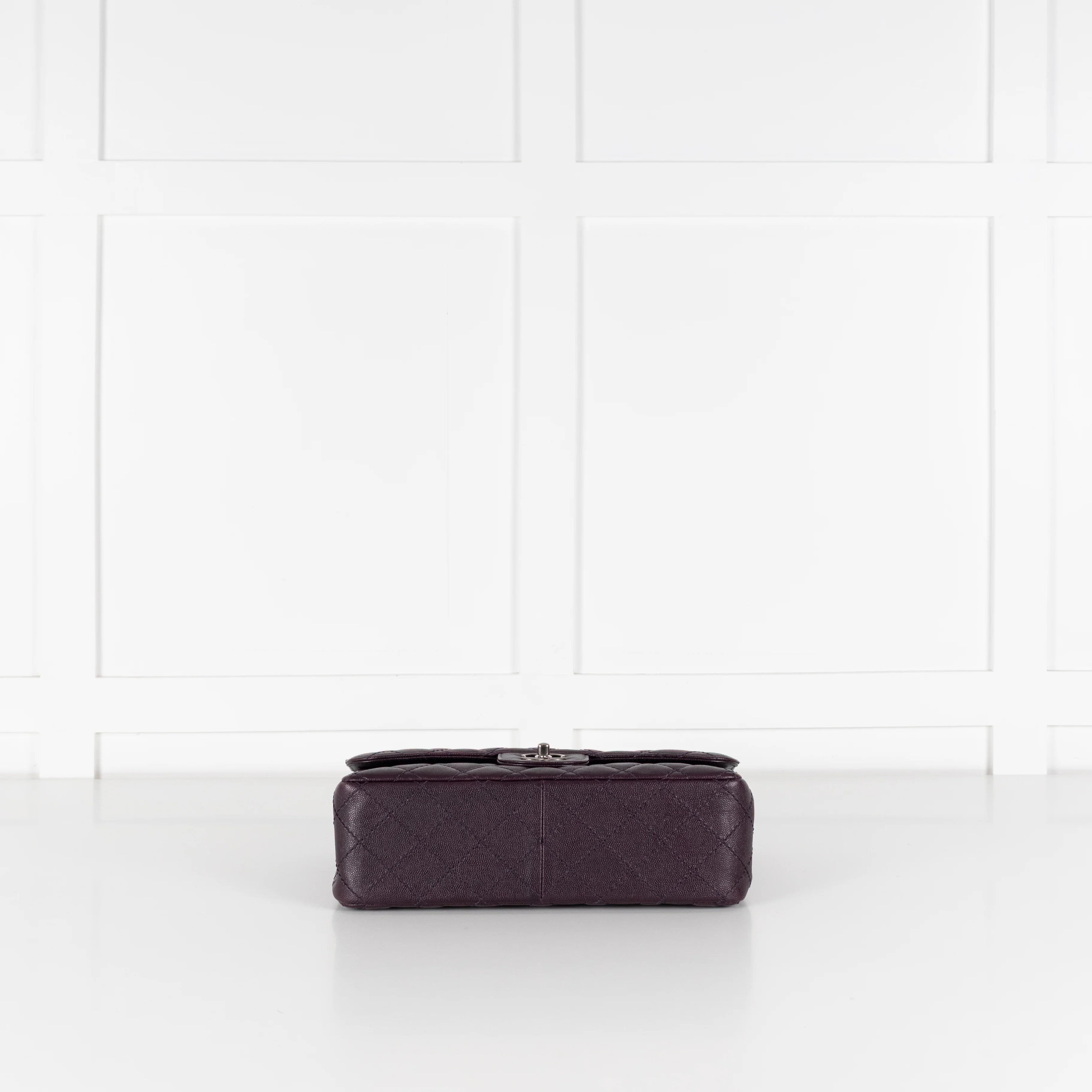 Chanel Purple Jumbo Caviar Flap Bag - Image 8