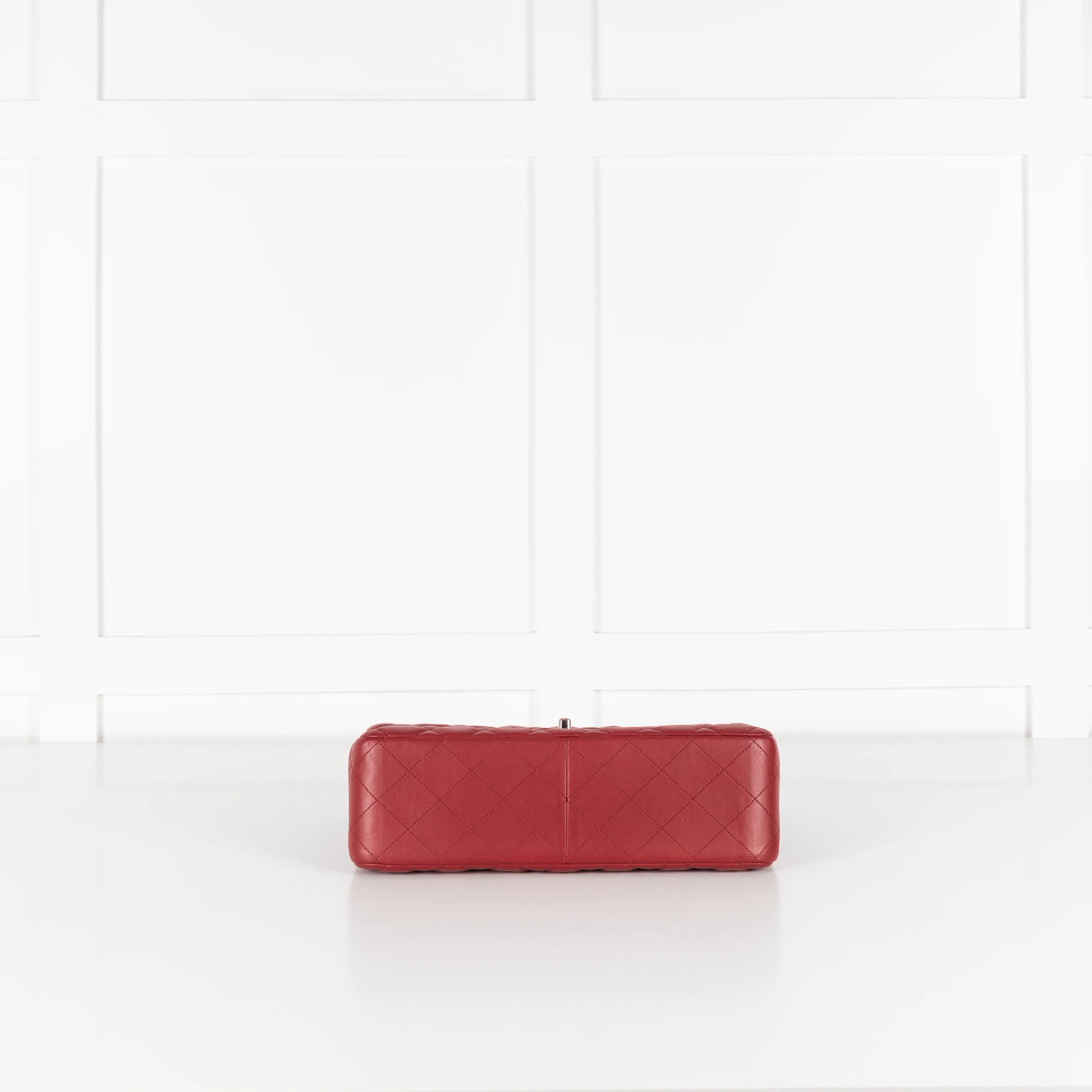 Chanel Red Jumbo Lambskin Flap Bag - Image 8
