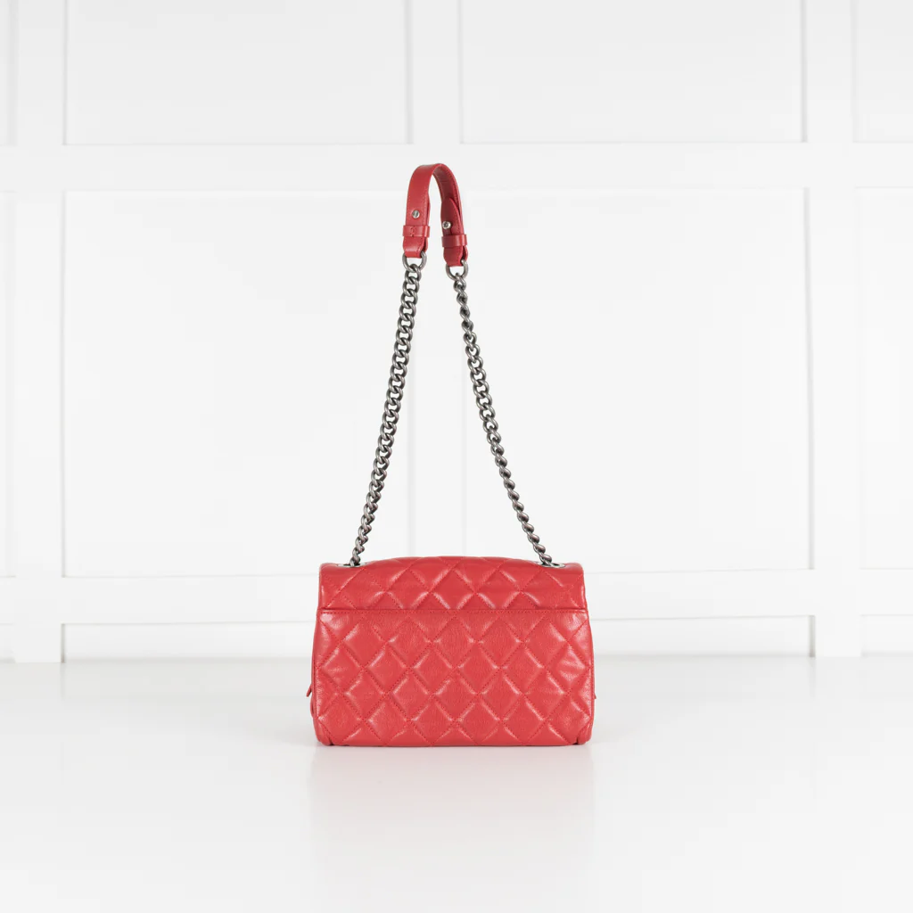 Chanel Red Leather City Rock Flap Shoulder Bag - Image 5