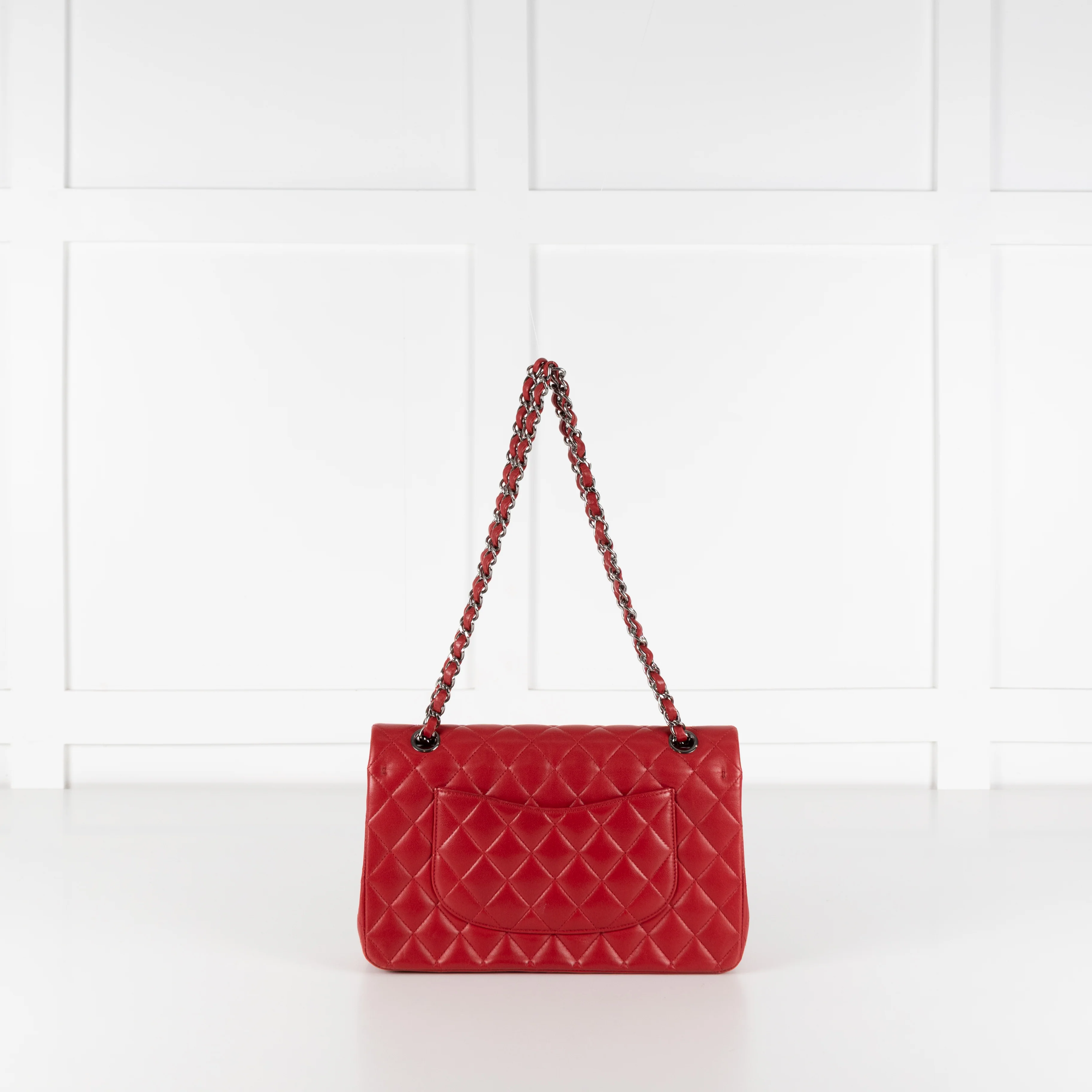 Chanel Red Matelasse Medium Lambskin Double Flap - Image 5