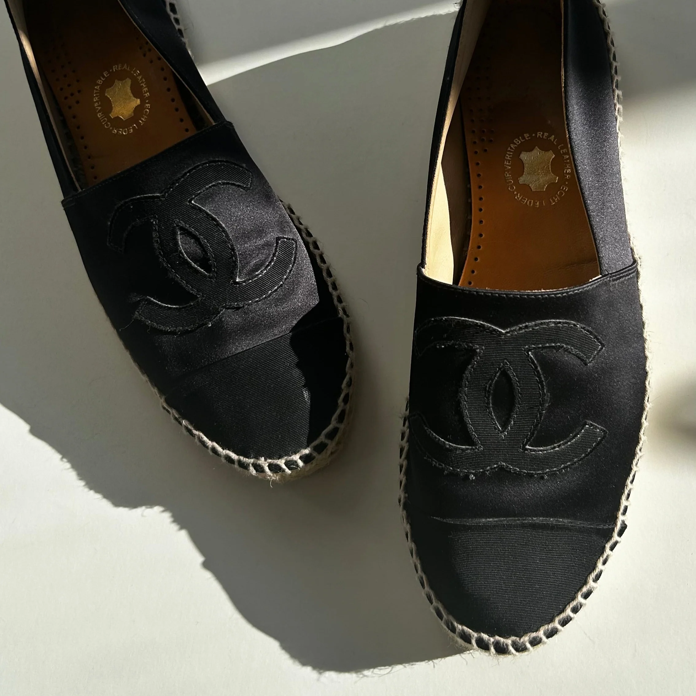 Chanel Satin Cap Toe Espadrilles - Image 8