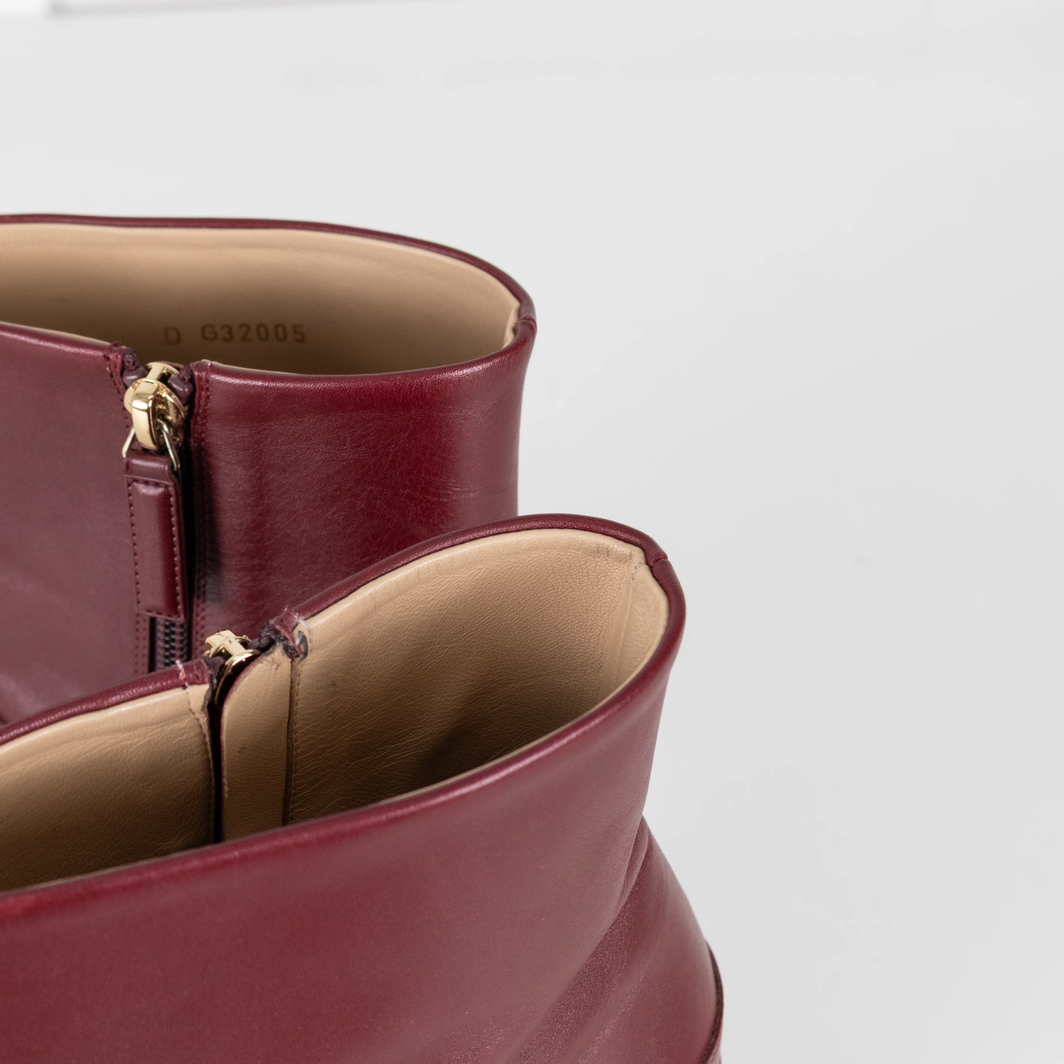 Chanel Short Burgundy Calf Skin Boots - Image 10