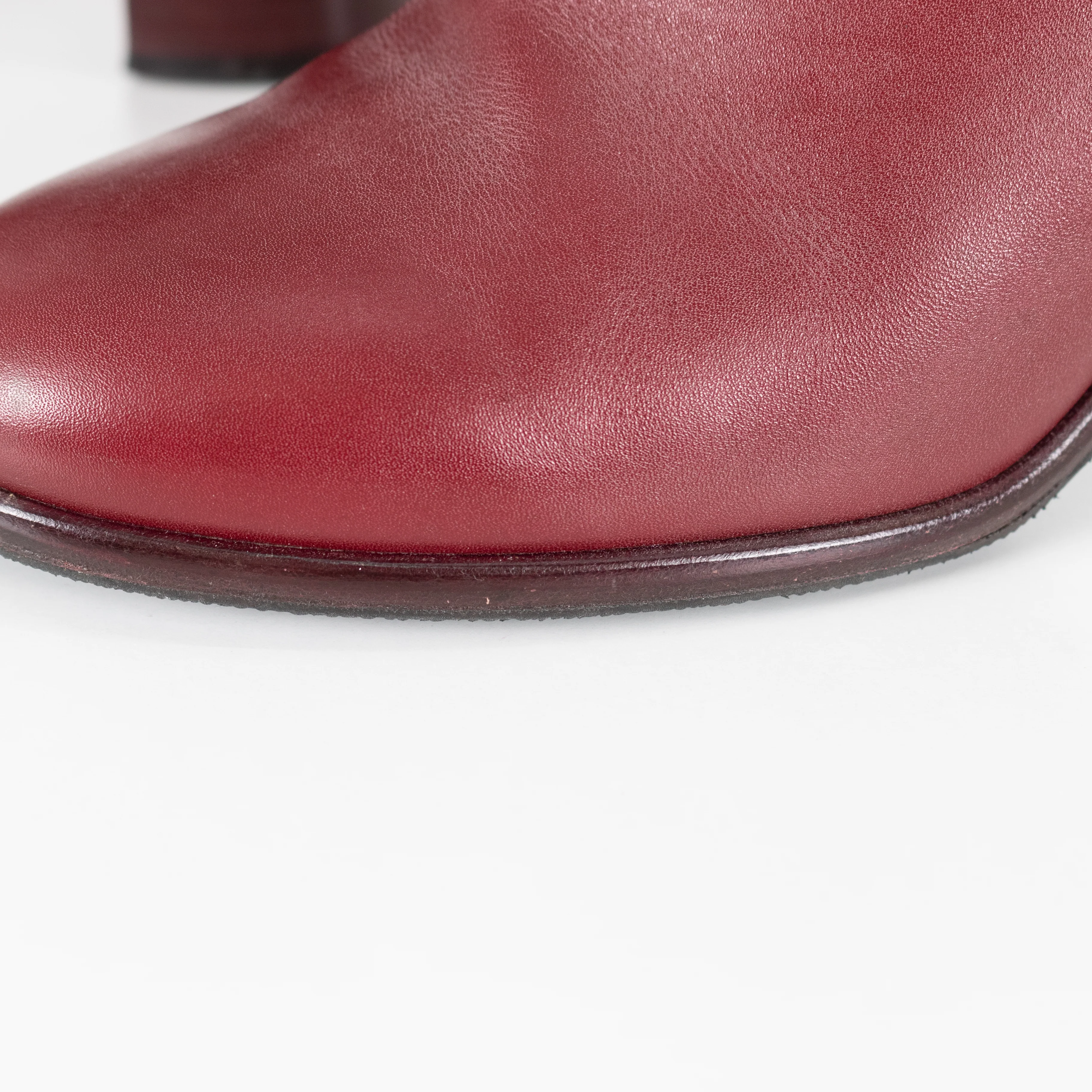 Chanel Short Burgundy Calf Skin Boots - Image 13