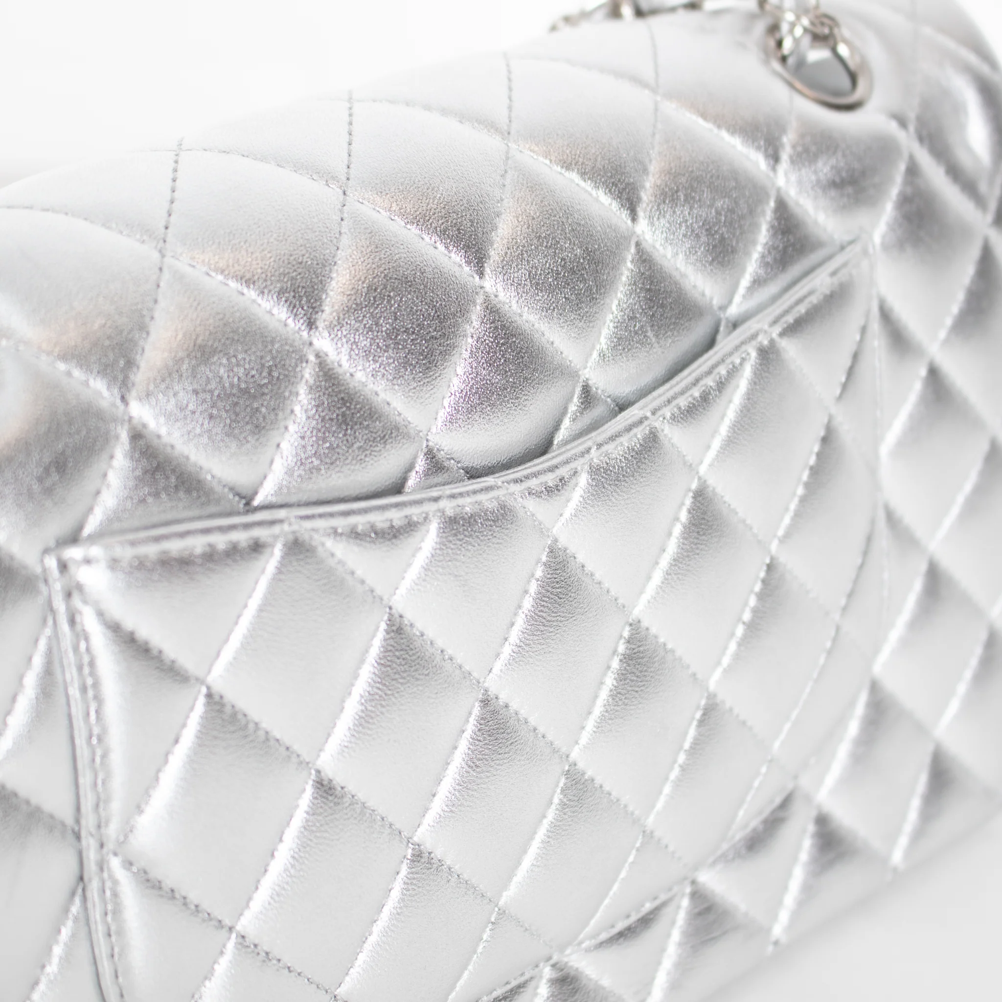 Chanel Full Set Silver Classic Double Flap Bag - Image 13
