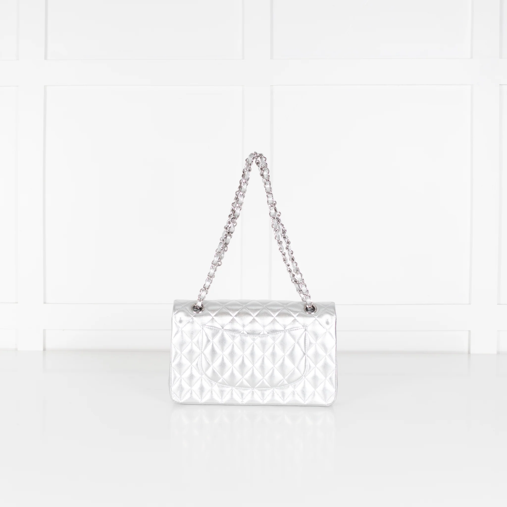 Chanel Full Set Silver Classic Double Flap Bag - Image 5
