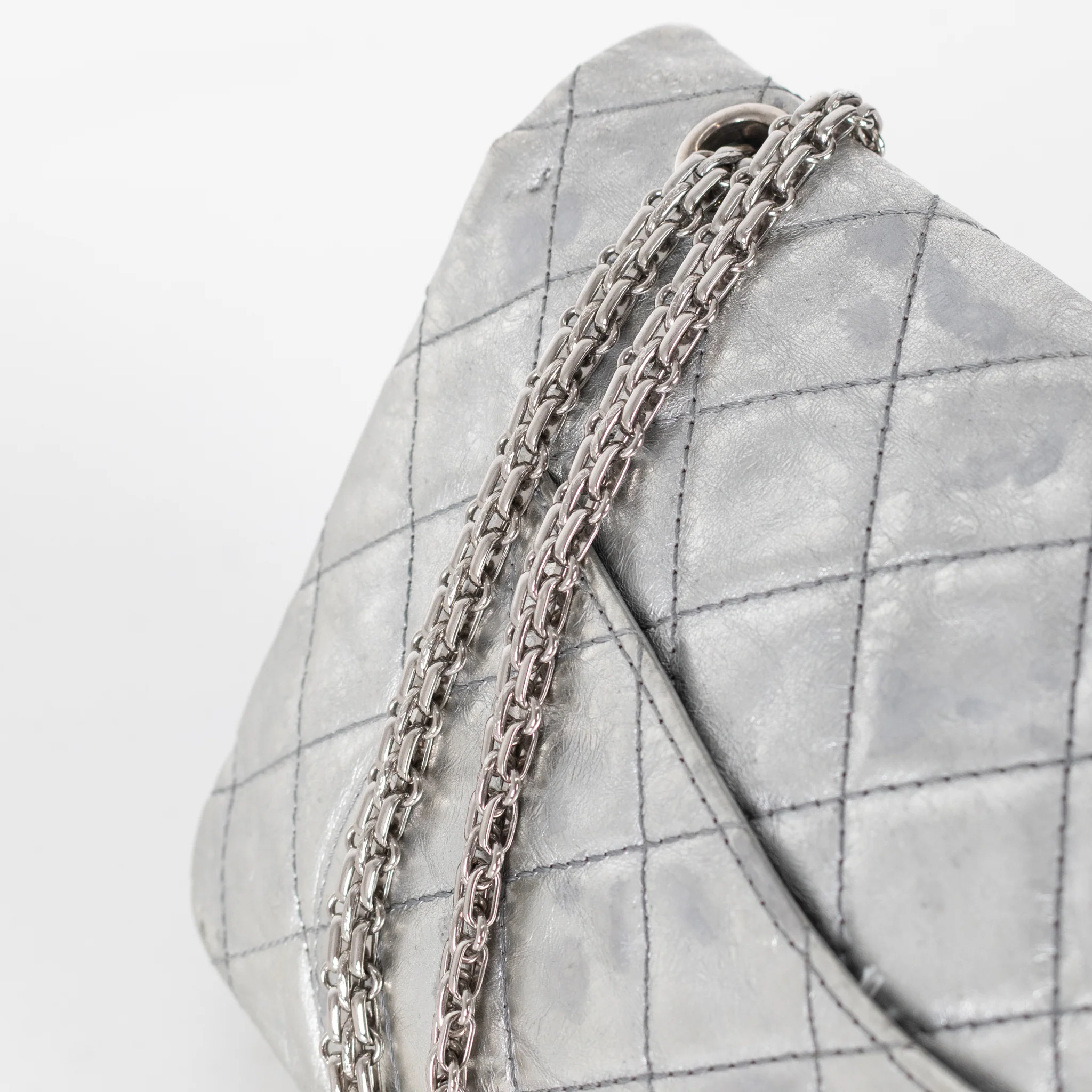 Chanel Silver Reissue 2.55 Leather Bag - Image 14