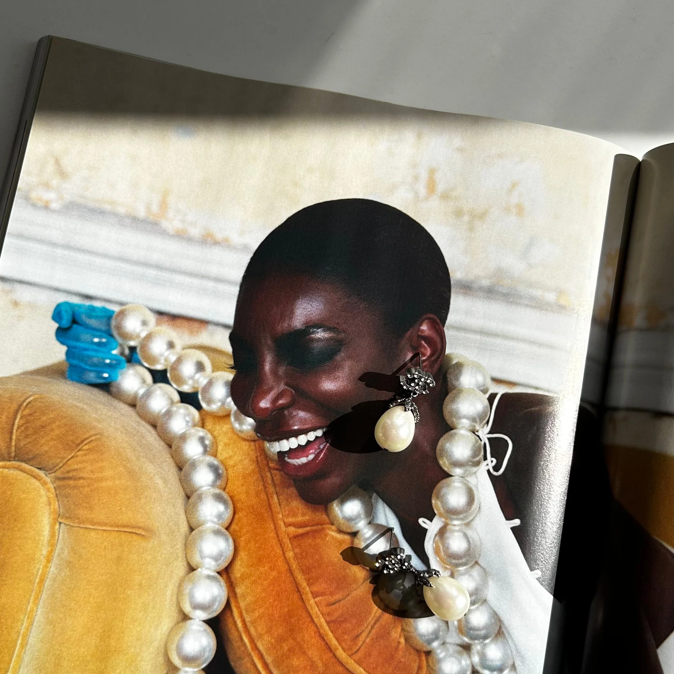 Chanel Dark Silver Rhinestone CC Pearl Drop Earrings - Image 5