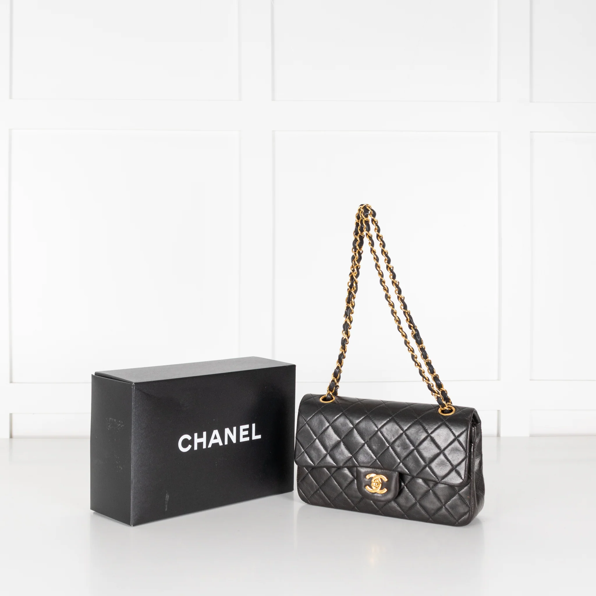 Chanel Small Black Lambskin Vintage Classic Flap Bag - Image 3
