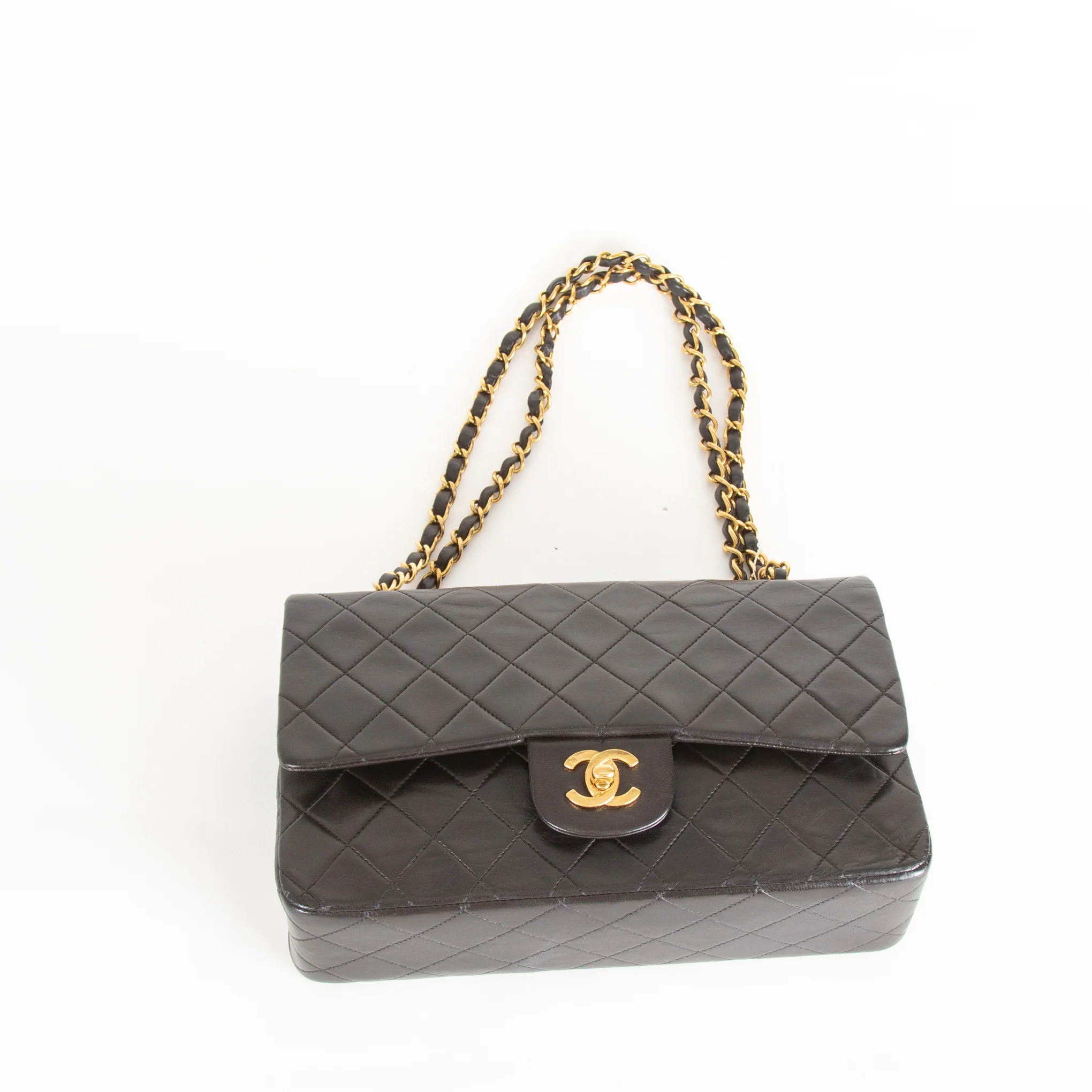 Chanel Vintage Medium Classic Black Double Flap Gold Hardware - Image 10