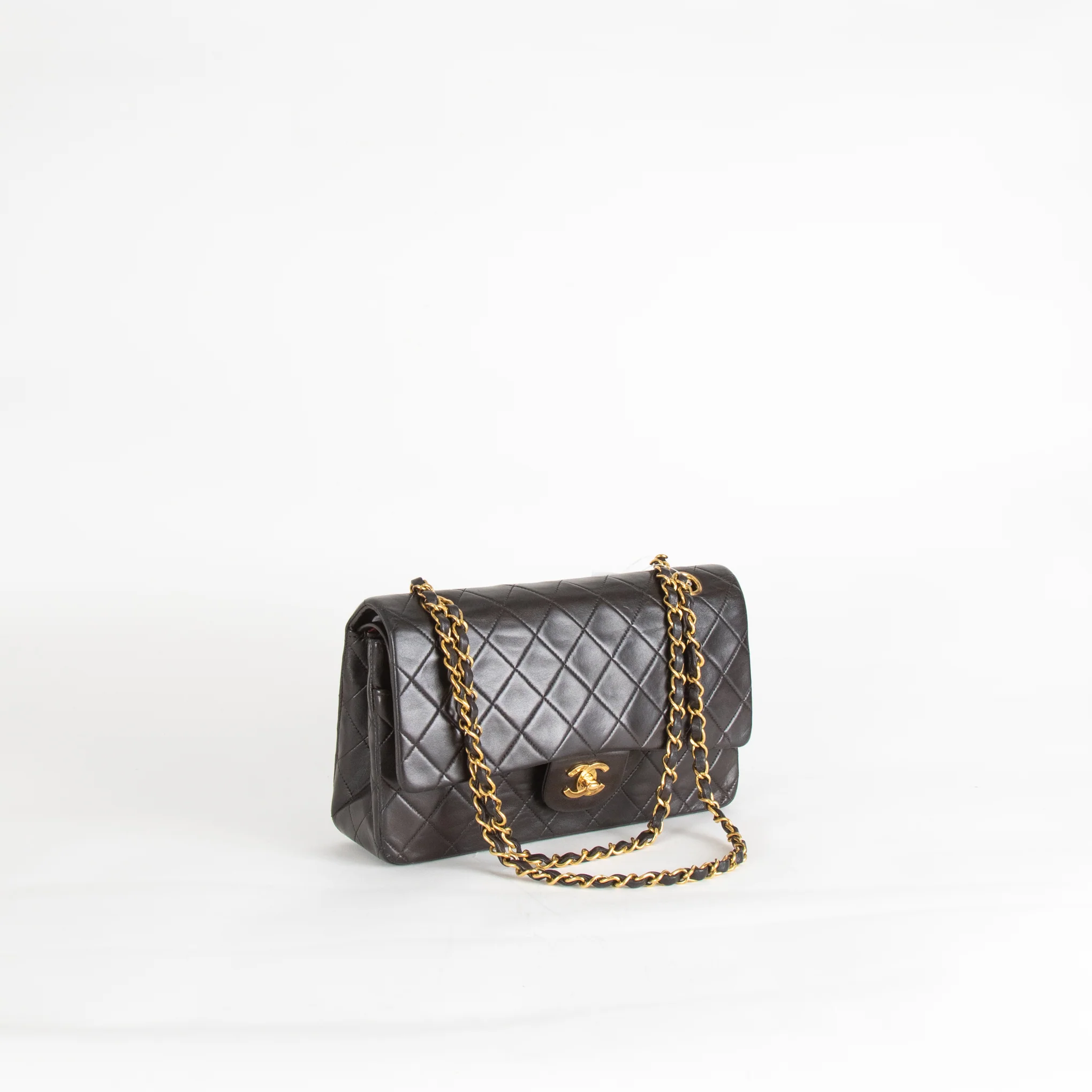 Chanel Vintage Medium Classic Black Double Flap Gold Hardware - Image 4