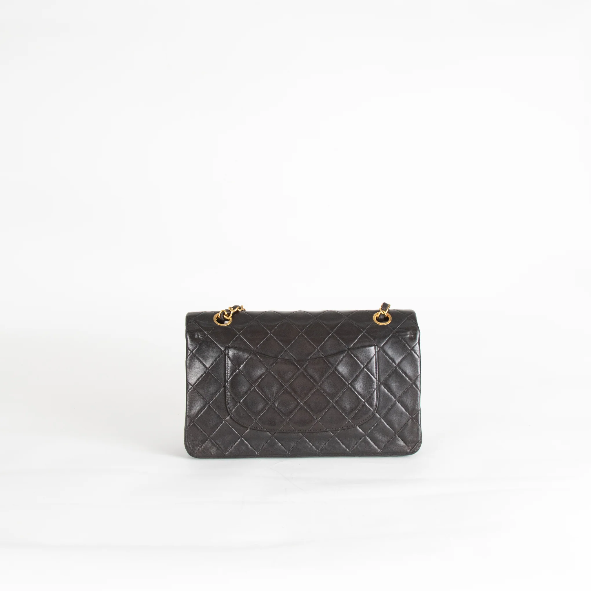 Chanel Vintage Medium Classic Black Double Flap Gold Hardware - Image 7