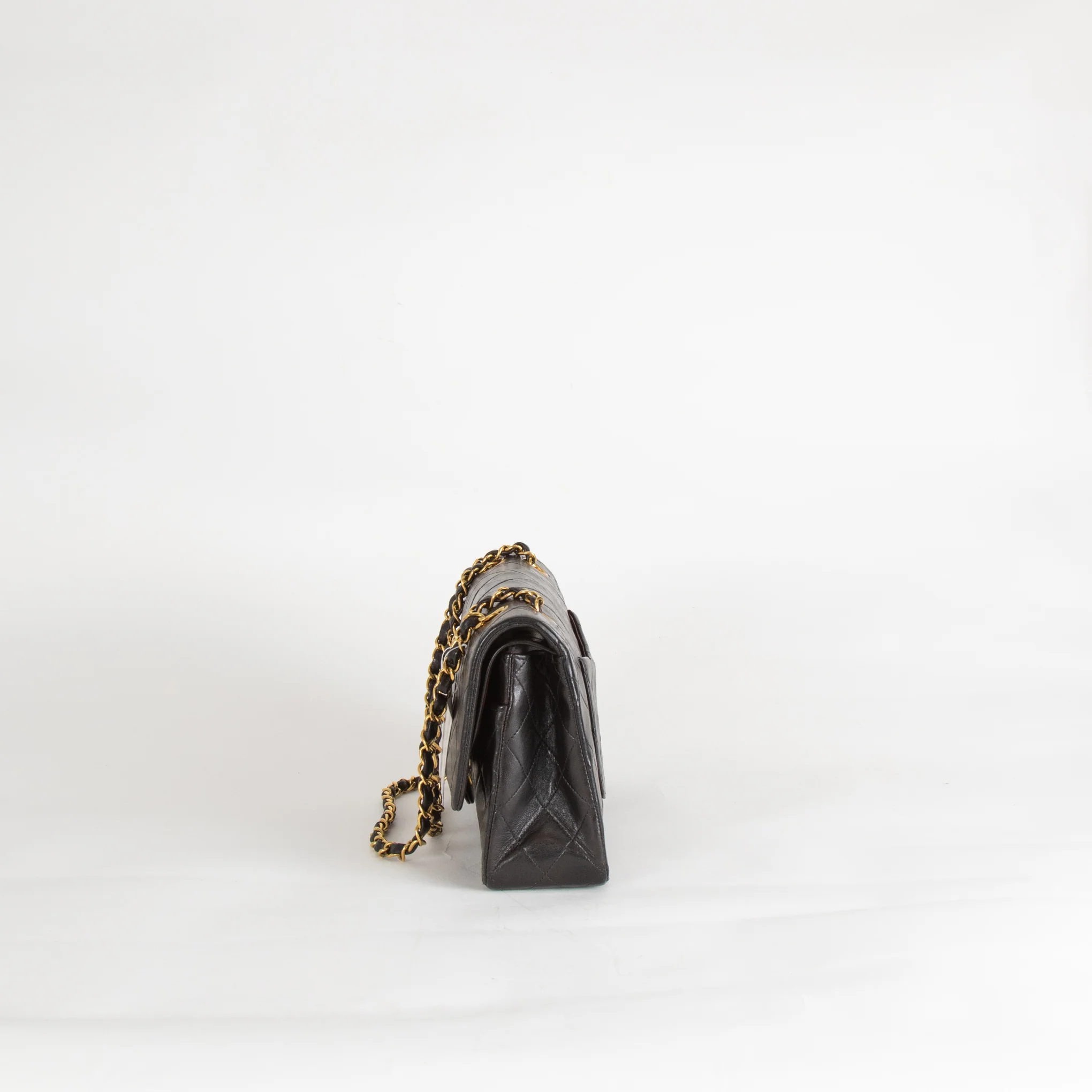 Chanel Vintage Medium Classic Black Double Flap Gold Hardware - Image 8
