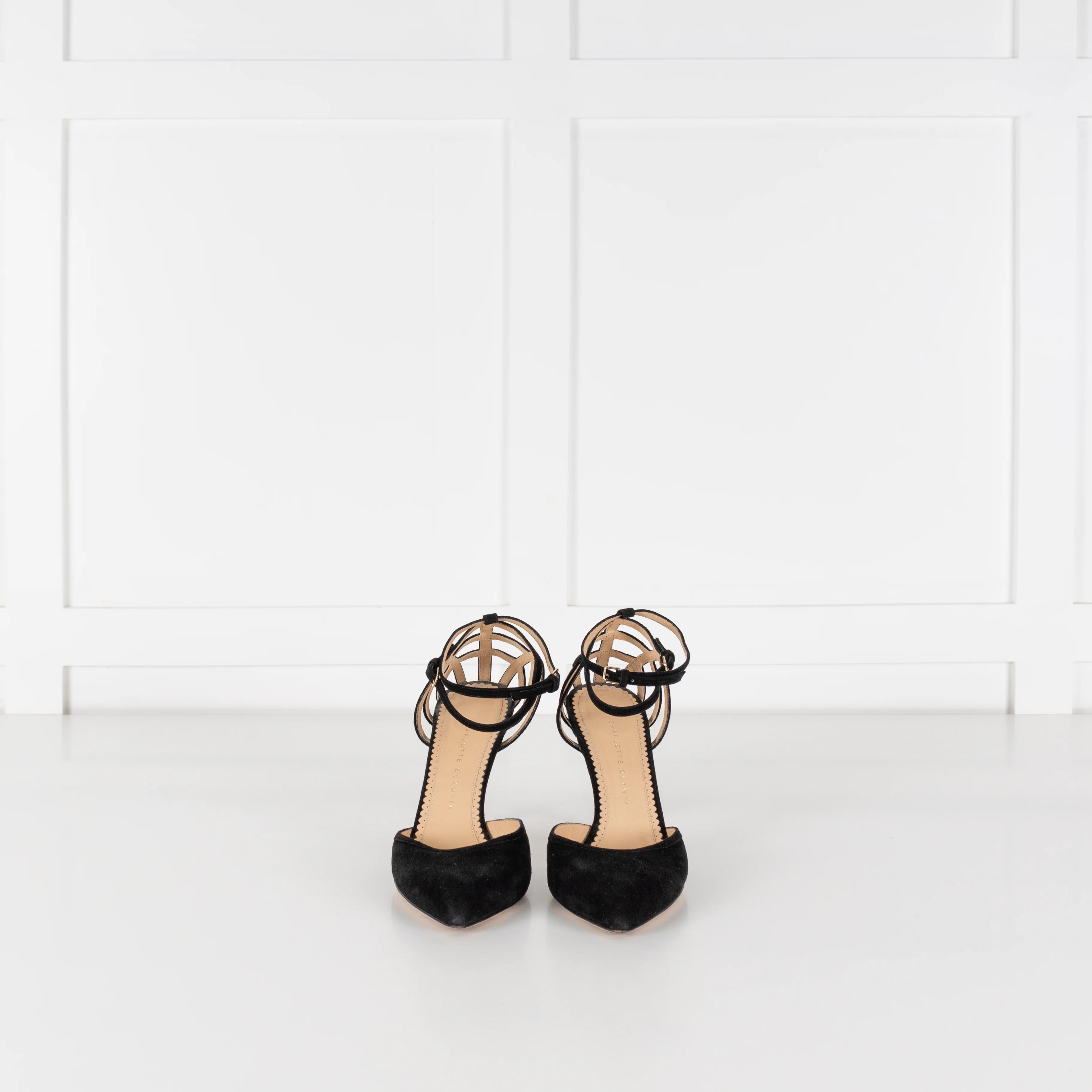 Charlotte Olympia Black Suede Accent D'Orsay Heeled Shoes - Image 2