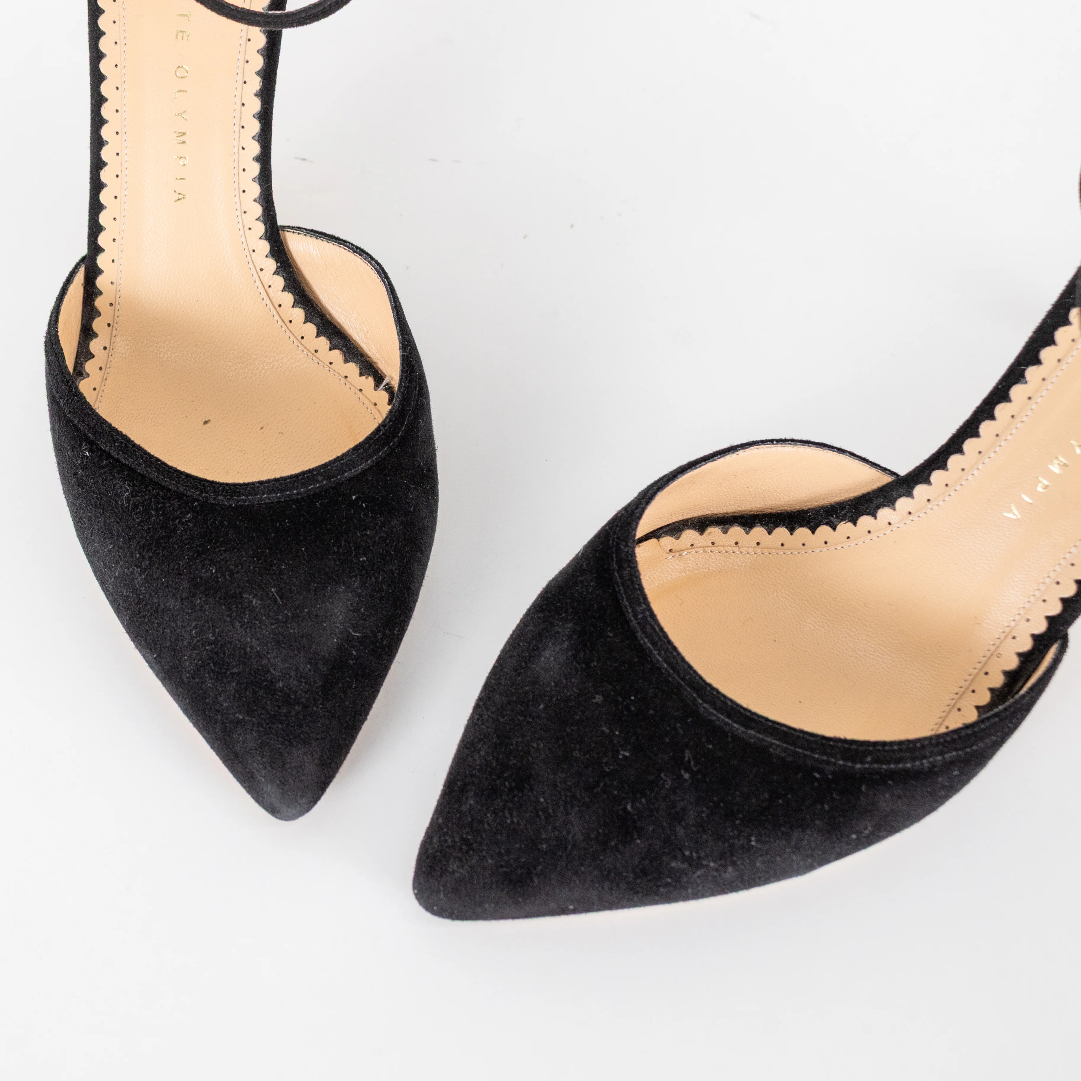 Charlotte Olympia Black Suede Accent D'Orsay Heeled Shoes - Image 8