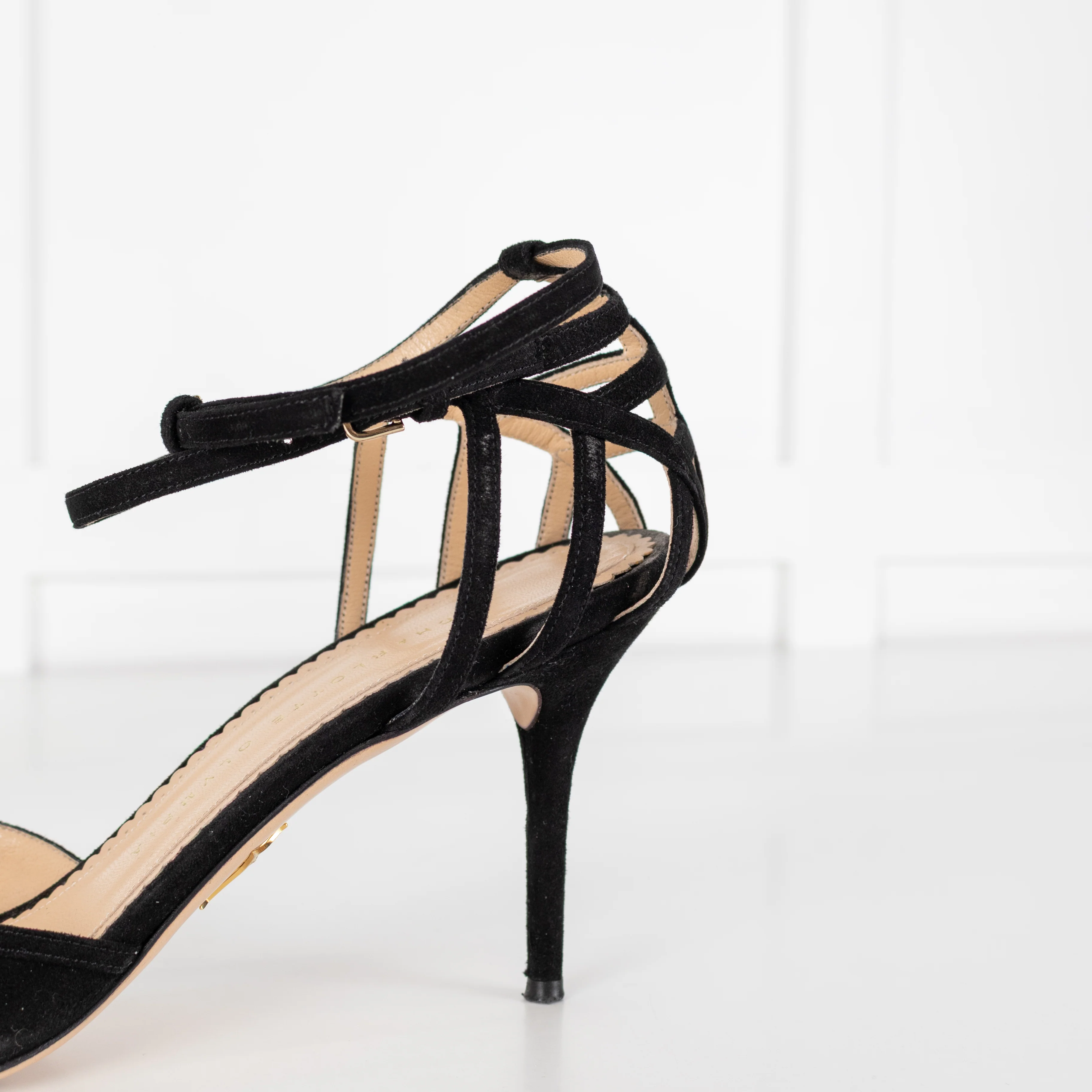 Charlotte Olympia Black Suede Accent D'Orsay Heeled Shoes - Image 9