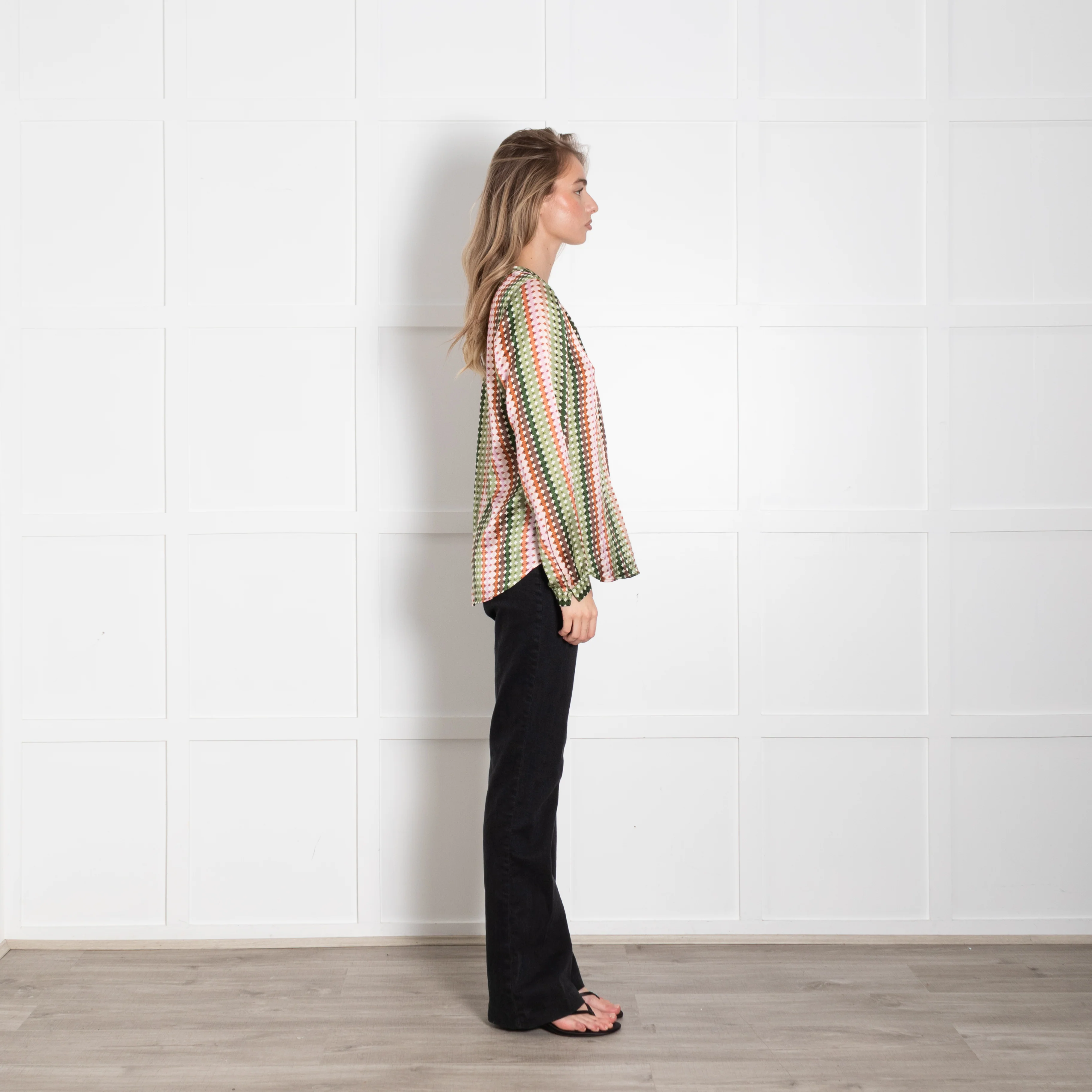 Charlotte Sparre Cream Multi Circle Print Silk  Blouse - Image 6
