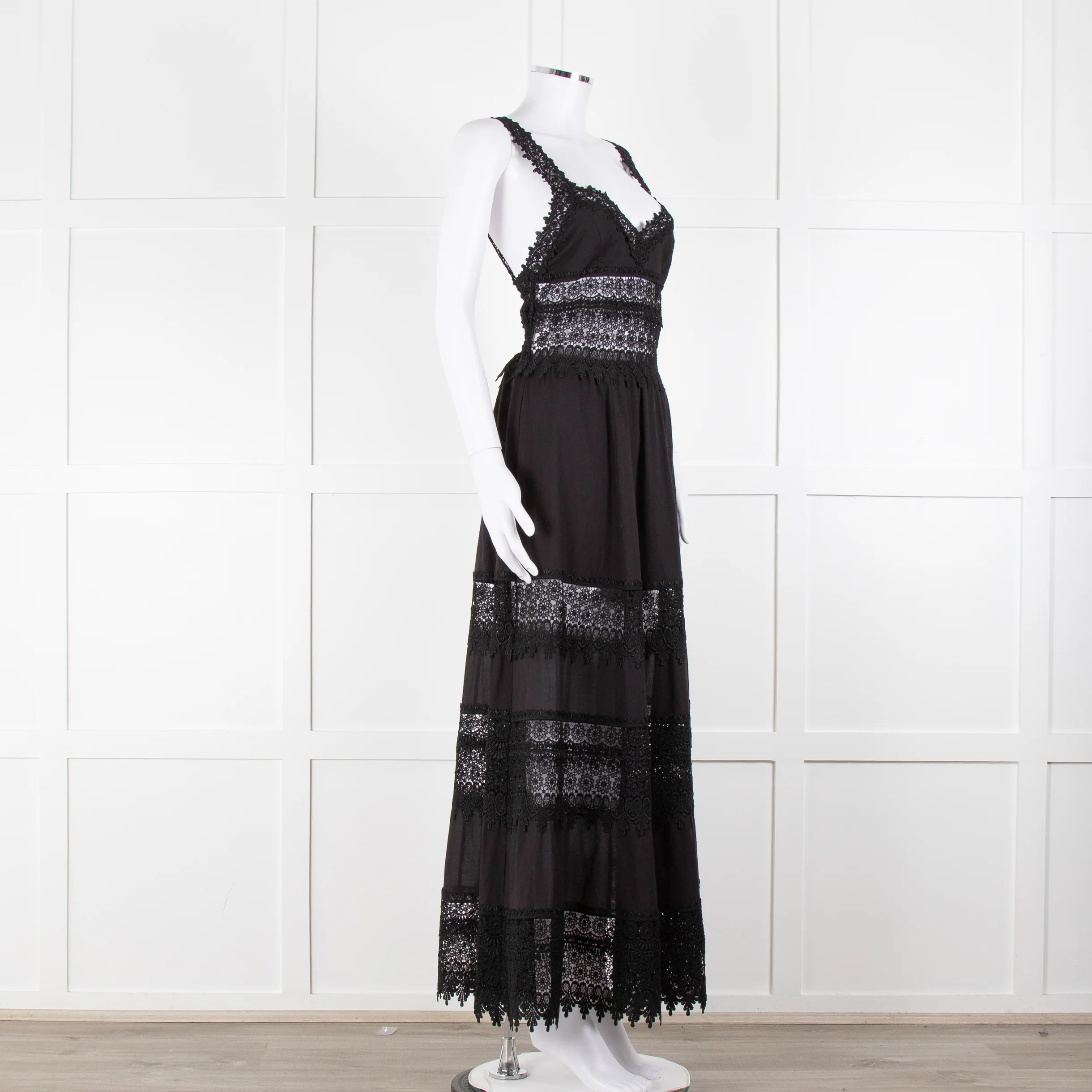Charo Ruiz Black Lace Insert Maxi Dress - Image 2