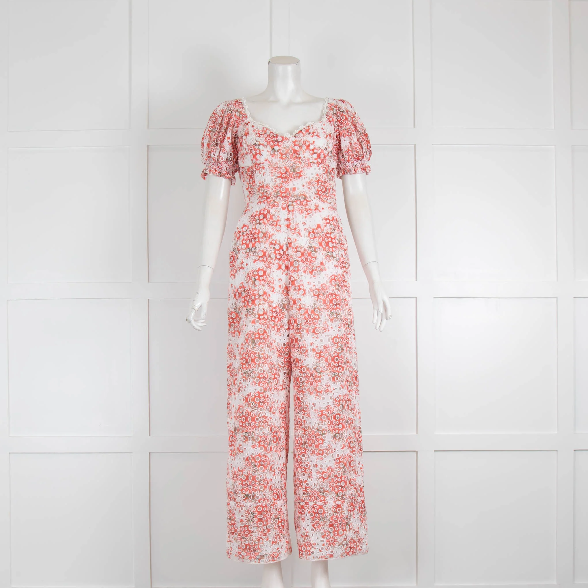 Charo Ruiz Floral Broderie Anglaise Jumpsuit