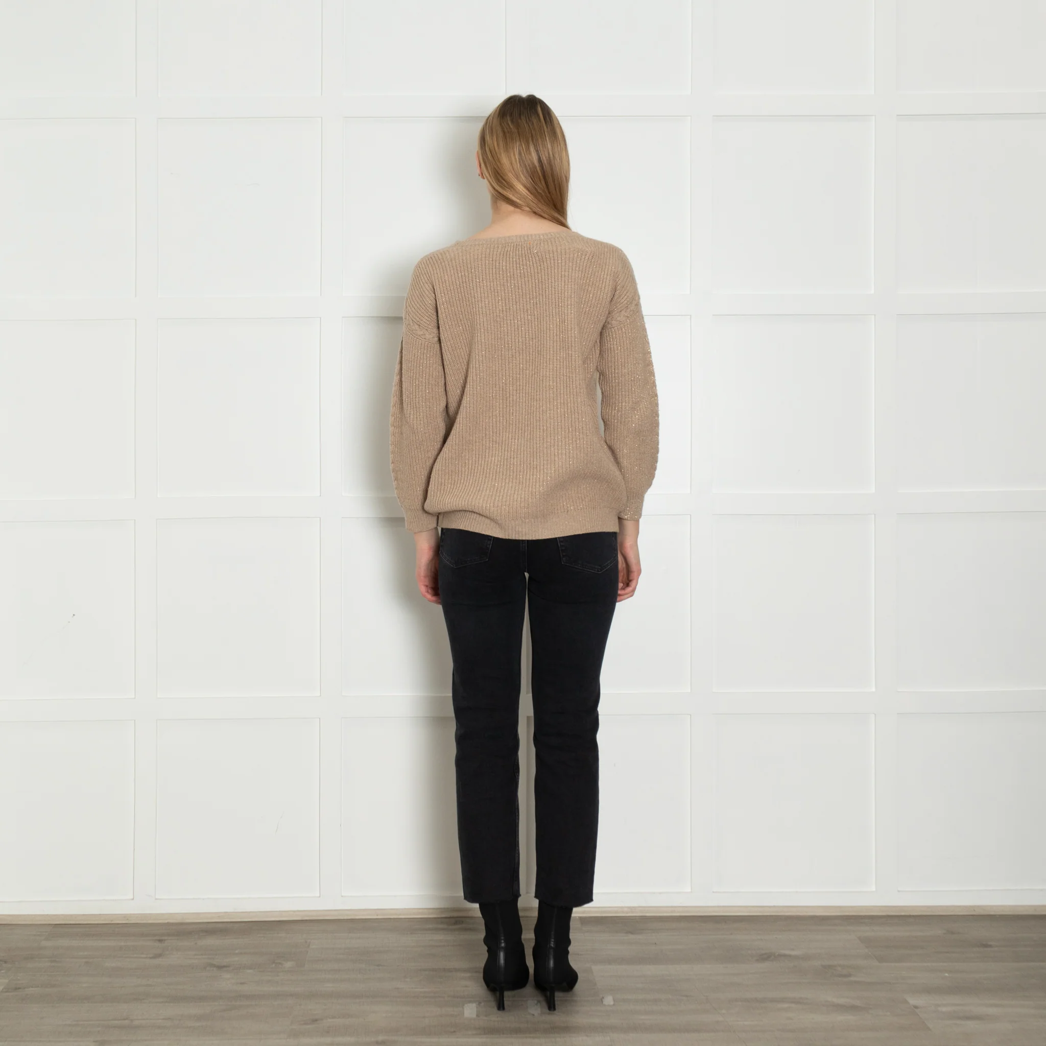 Chinti & Parker Beige Gold Ribbed Wool Blend Sweater - Image 5