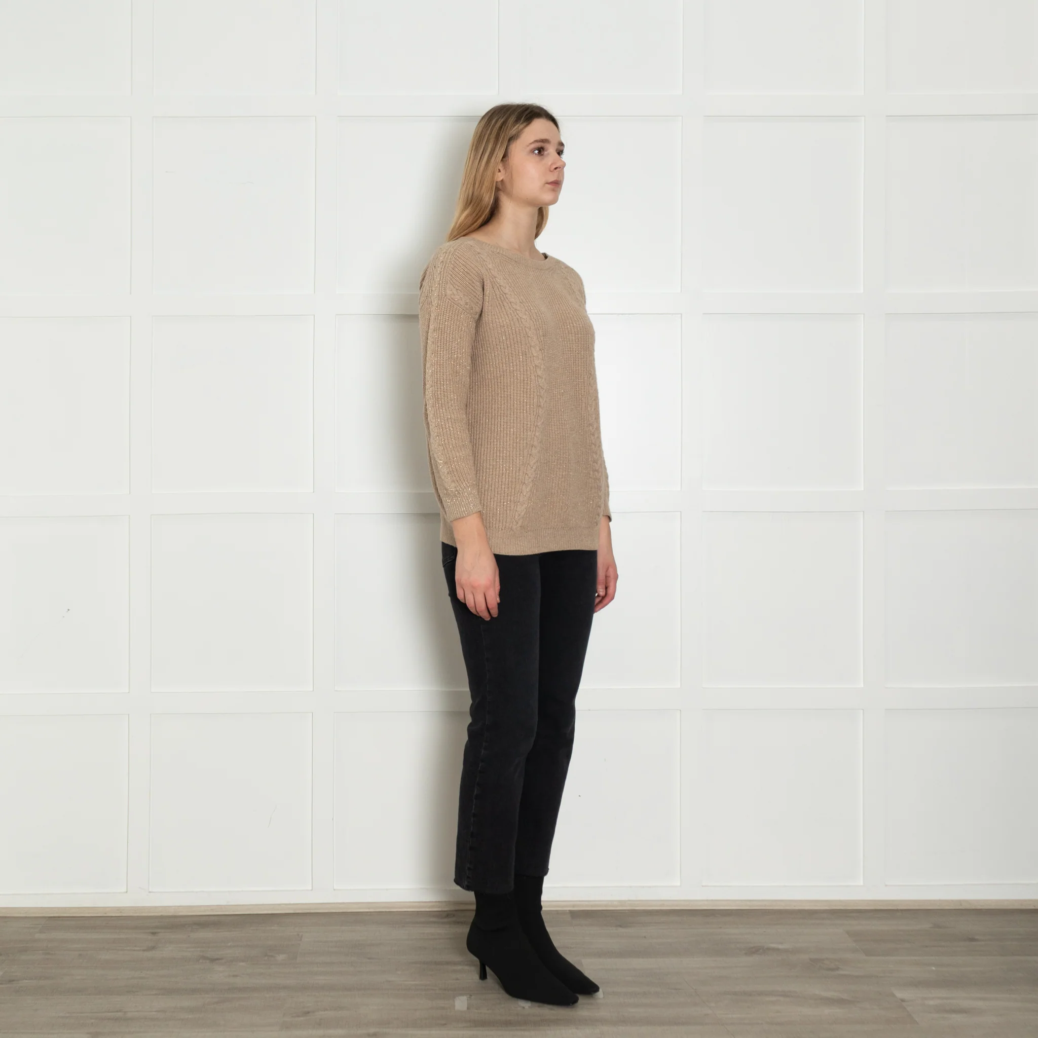 Chinti & Parker Beige Gold Ribbed Wool Blend Sweater - Image 8
