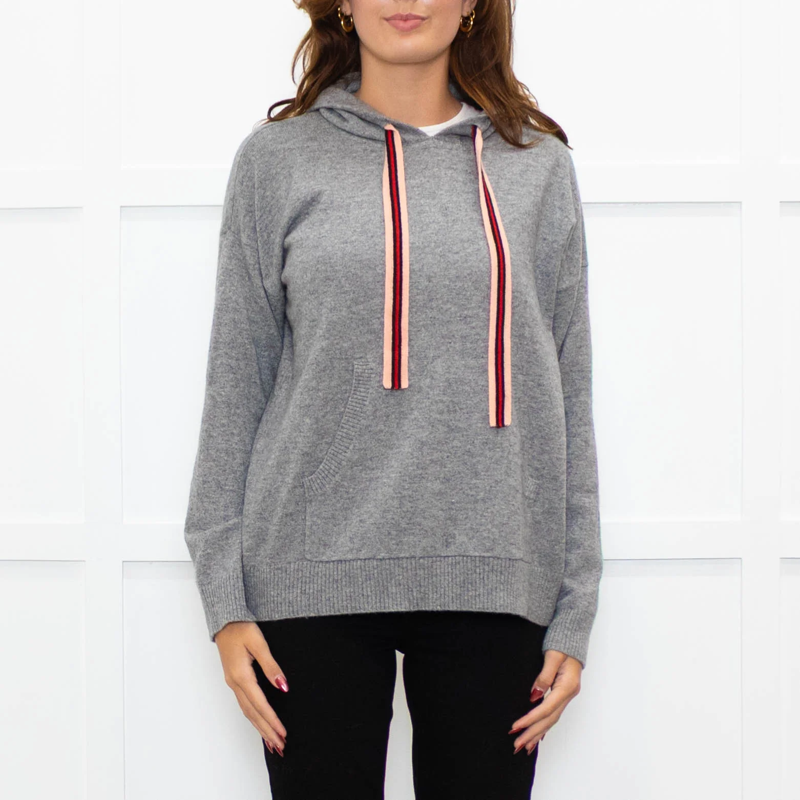 Chinti & Parker Grey Cashmere Blend Hooded Sweater - Image 2