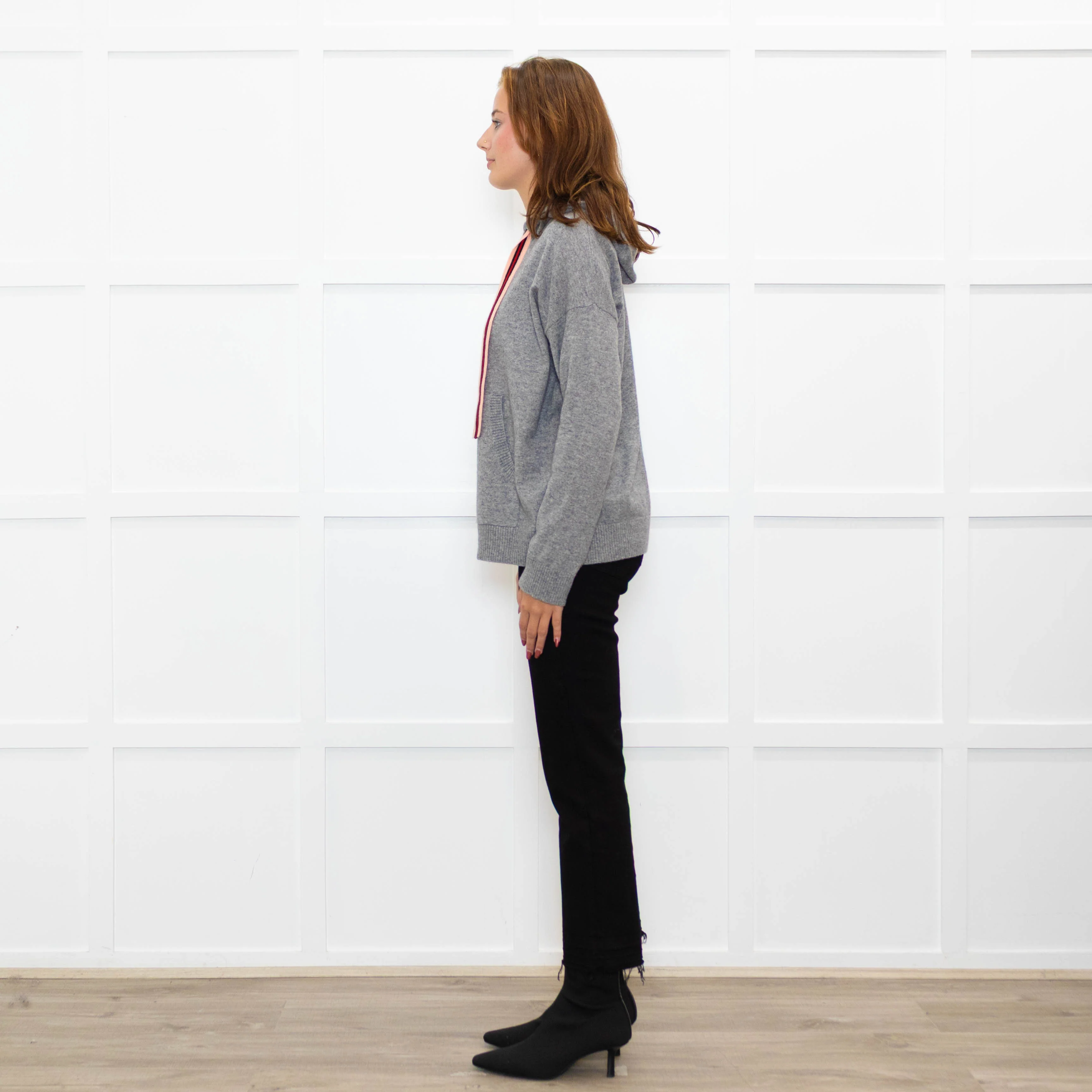 Chinti & Parker Grey Cashmere Blend Hooded Sweater - Image 4