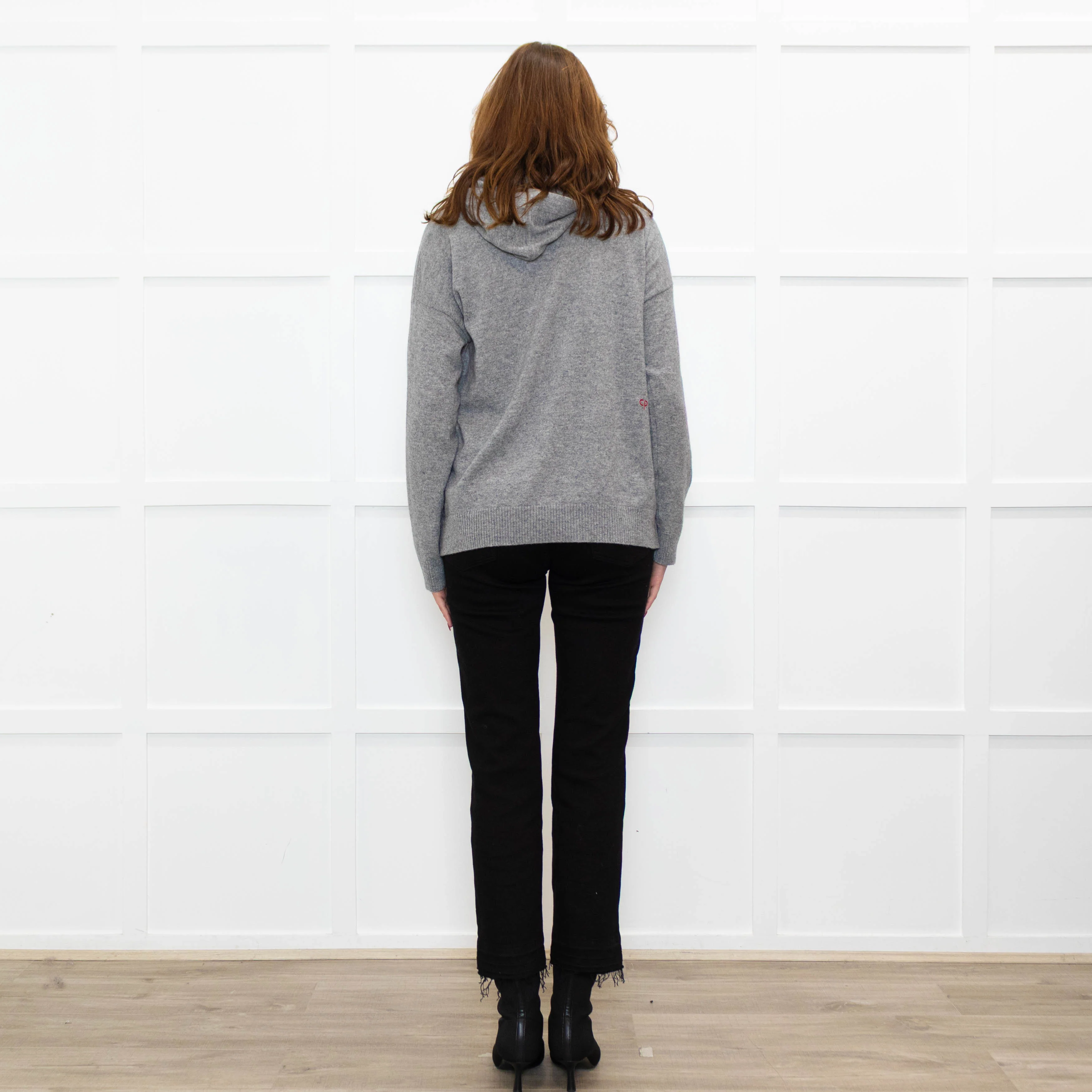 Chinti & Parker Grey Cashmere Blend Hooded Sweater - Image 5