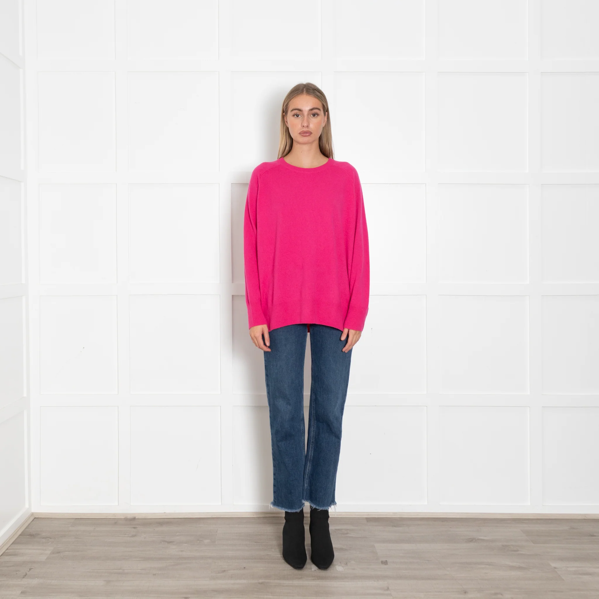 Chinti & Parker Pink Round Neck Cashmere Jumper