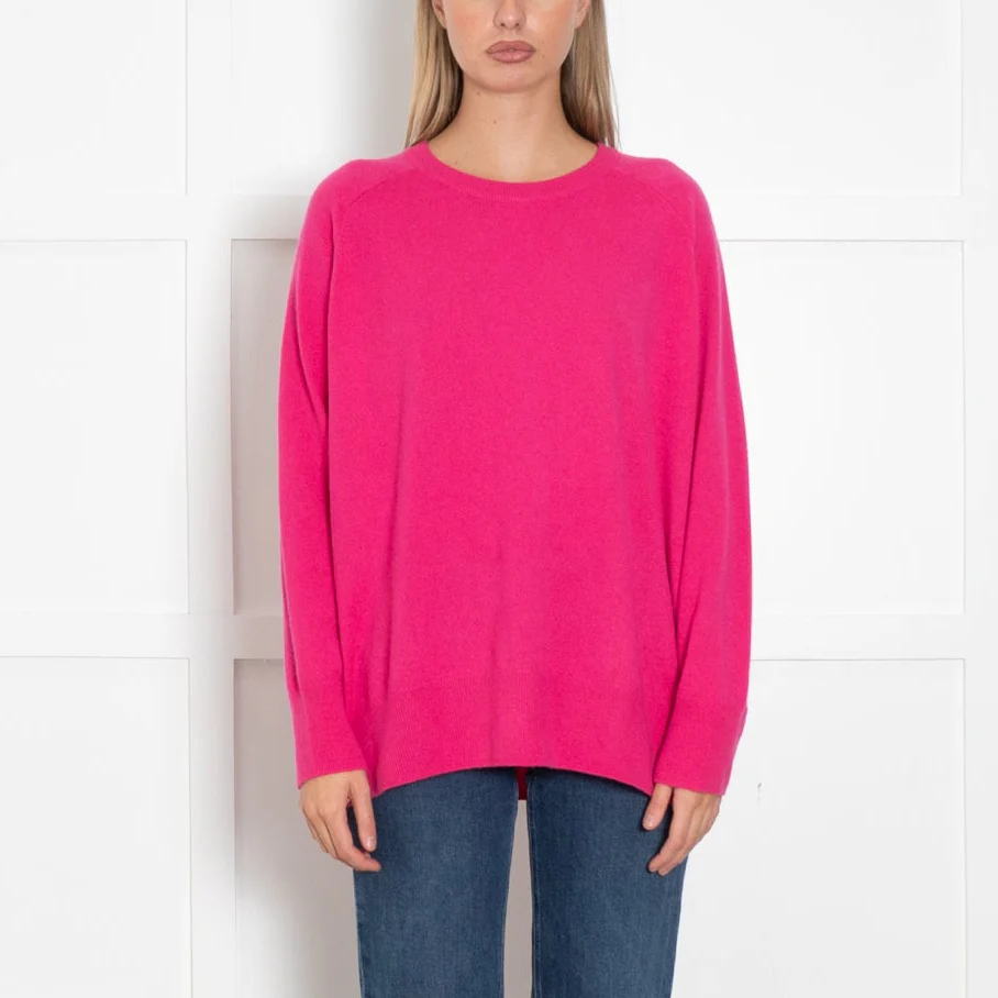 Chinti & Parker Pink Round Neck Cashmere Jumper - Image 2