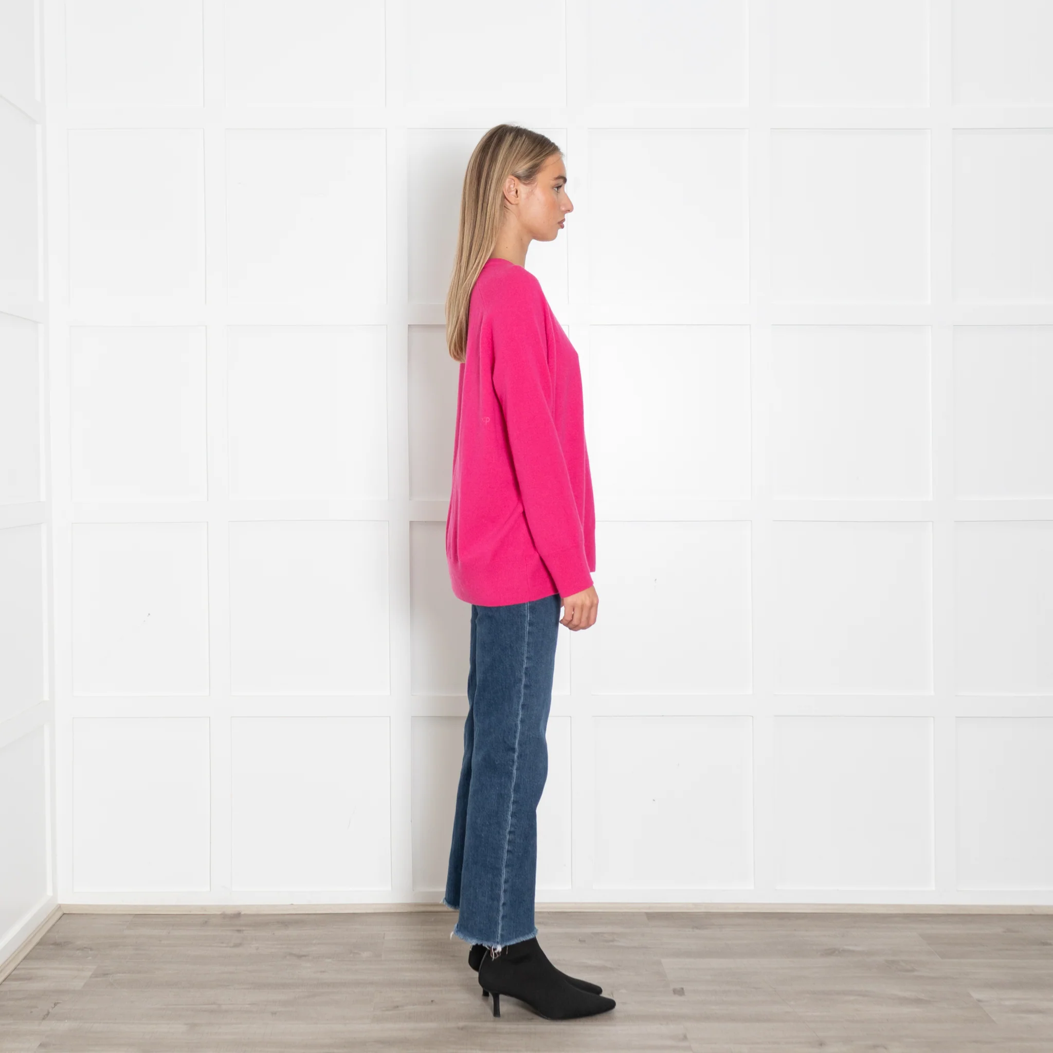 Chinti & Parker Pink Round Neck Cashmere Jumper - Image 6