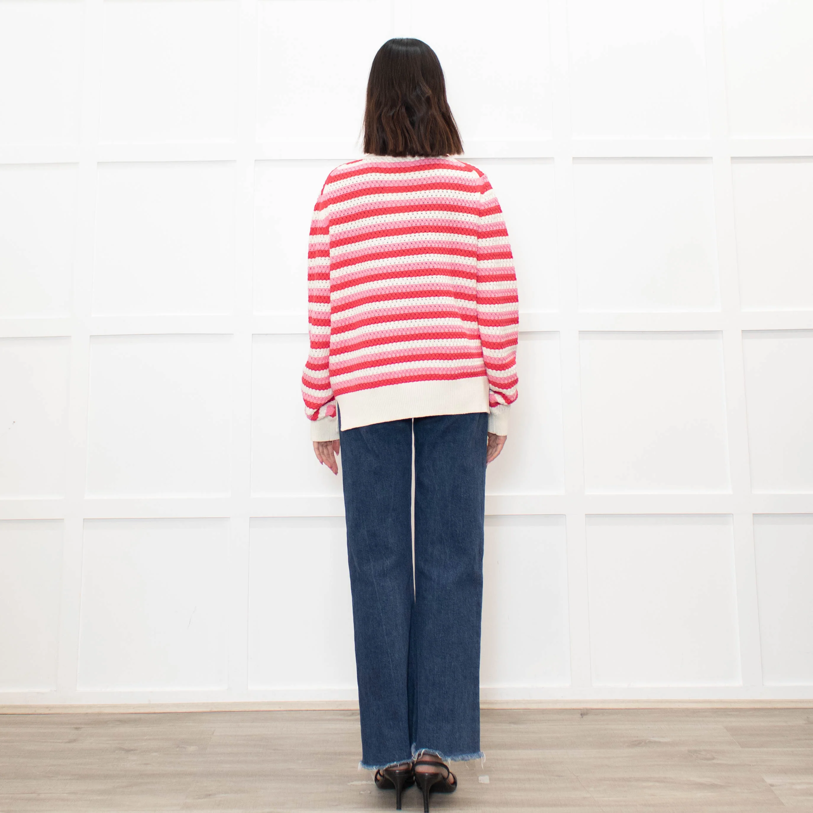 Chinti & Parker Pink Striped Cardigan - Image 5